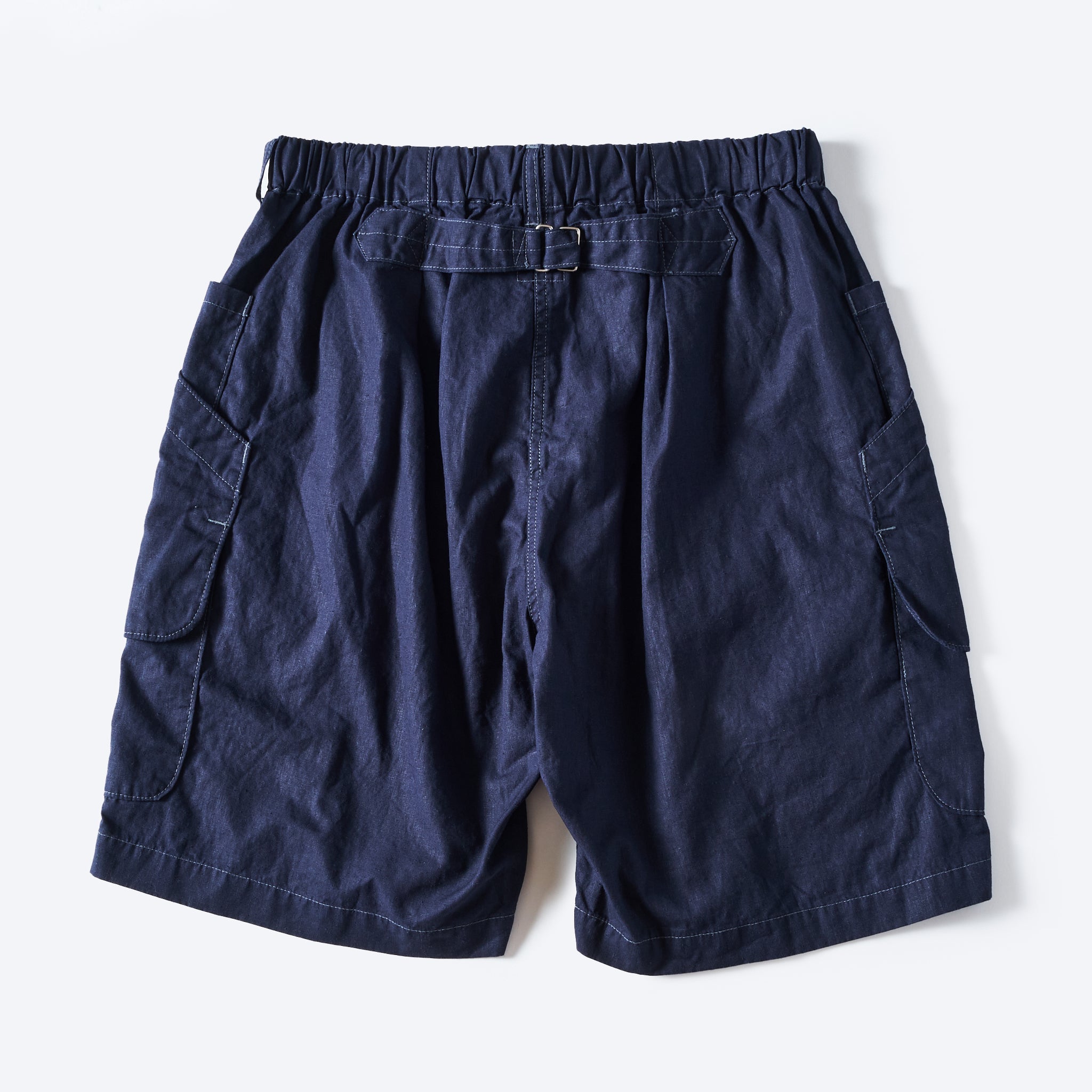 [PRE-ORDER SUMMER] #2323E-HCP3 EZ DEE's Shorts : hemp/cotton poplin navy