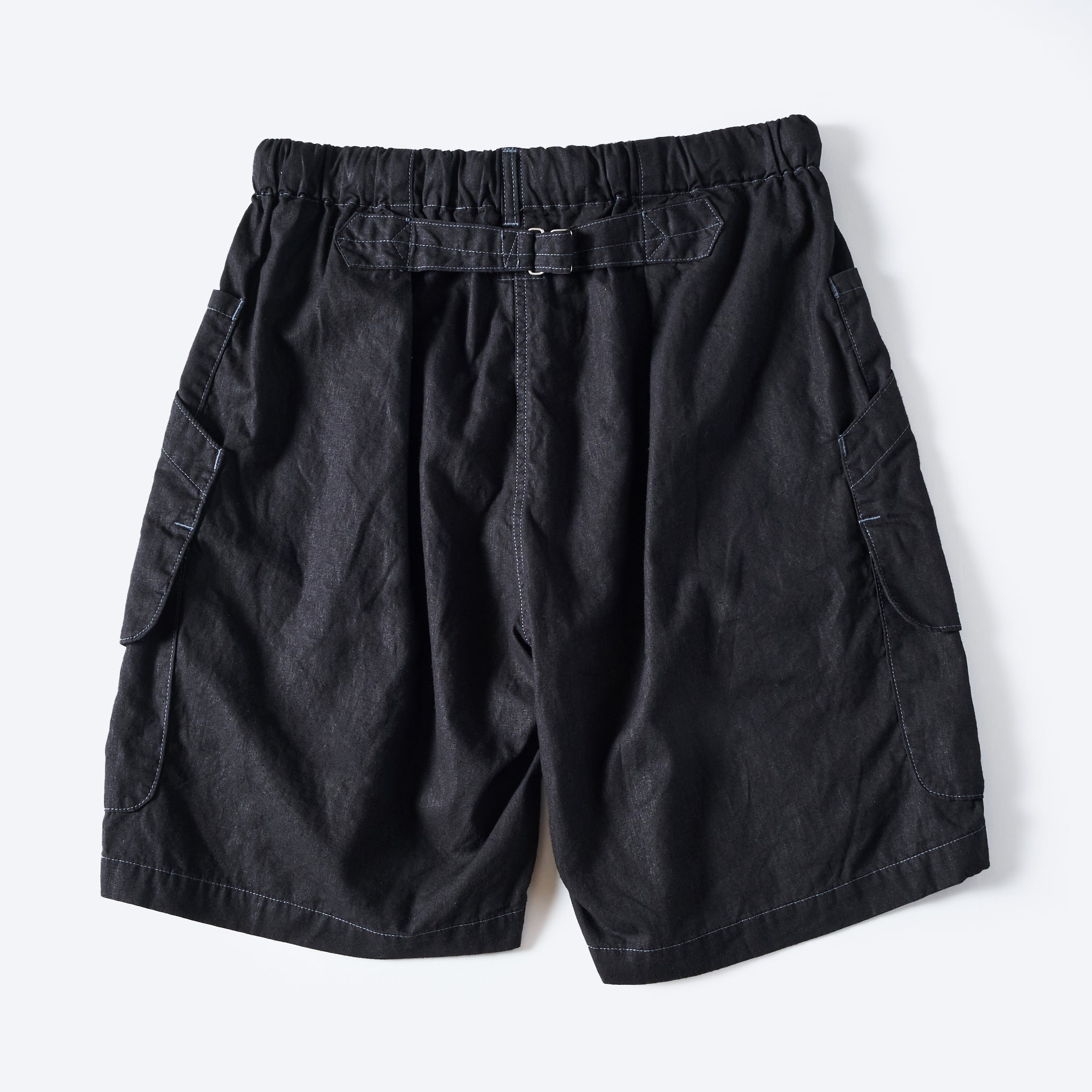 [PRE-ORDER SUMMER] #2323E-HCP4 EZ DEE's Shorts : hemp/cotton poplin black