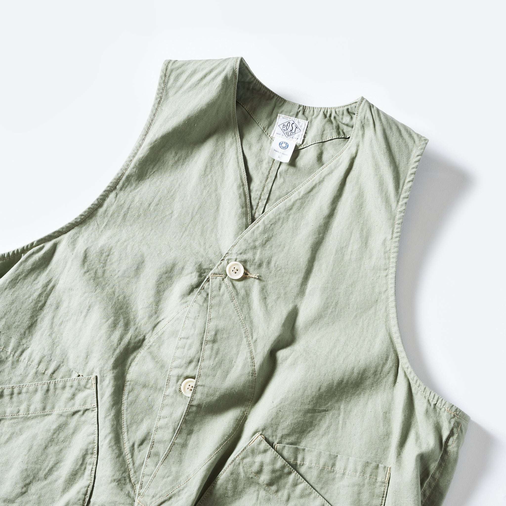 #3502-HCP2 ​​DEE Vest: hemp/cotton poplin sage