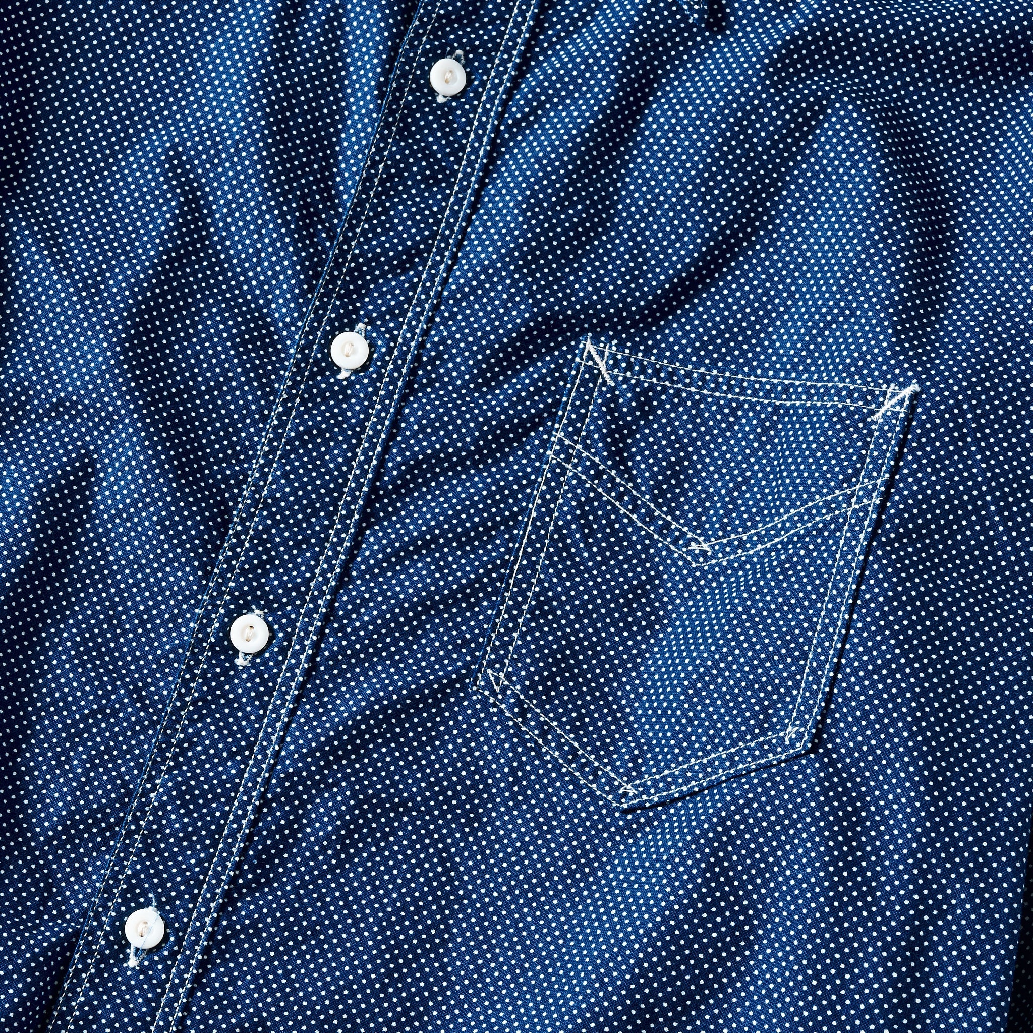 #1211-DS The POST : dot shirting indigo