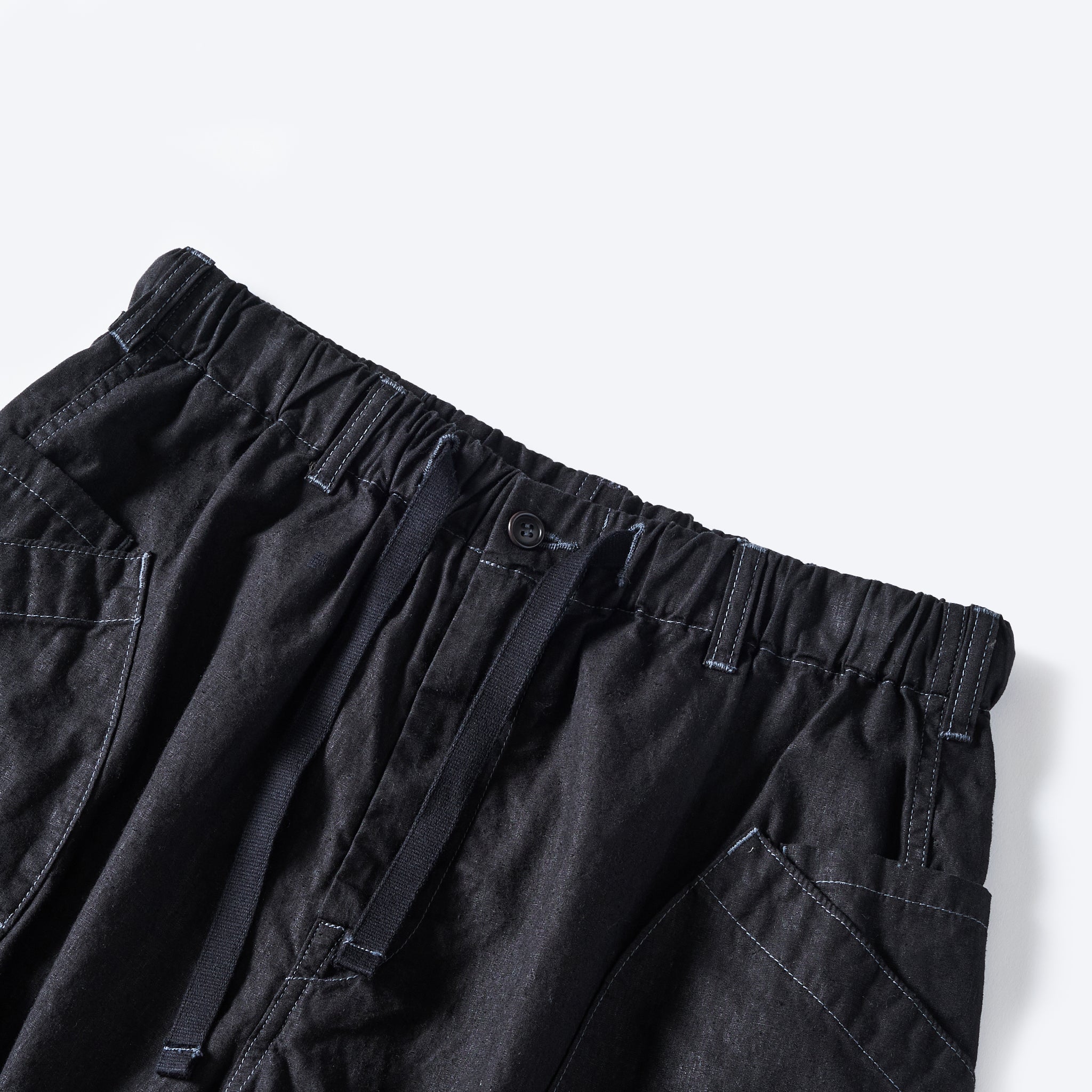 [PRE-ORDER SUMMER] #2323E-HCP4 EZ DEE's Shorts : hemp/cotton poplin black