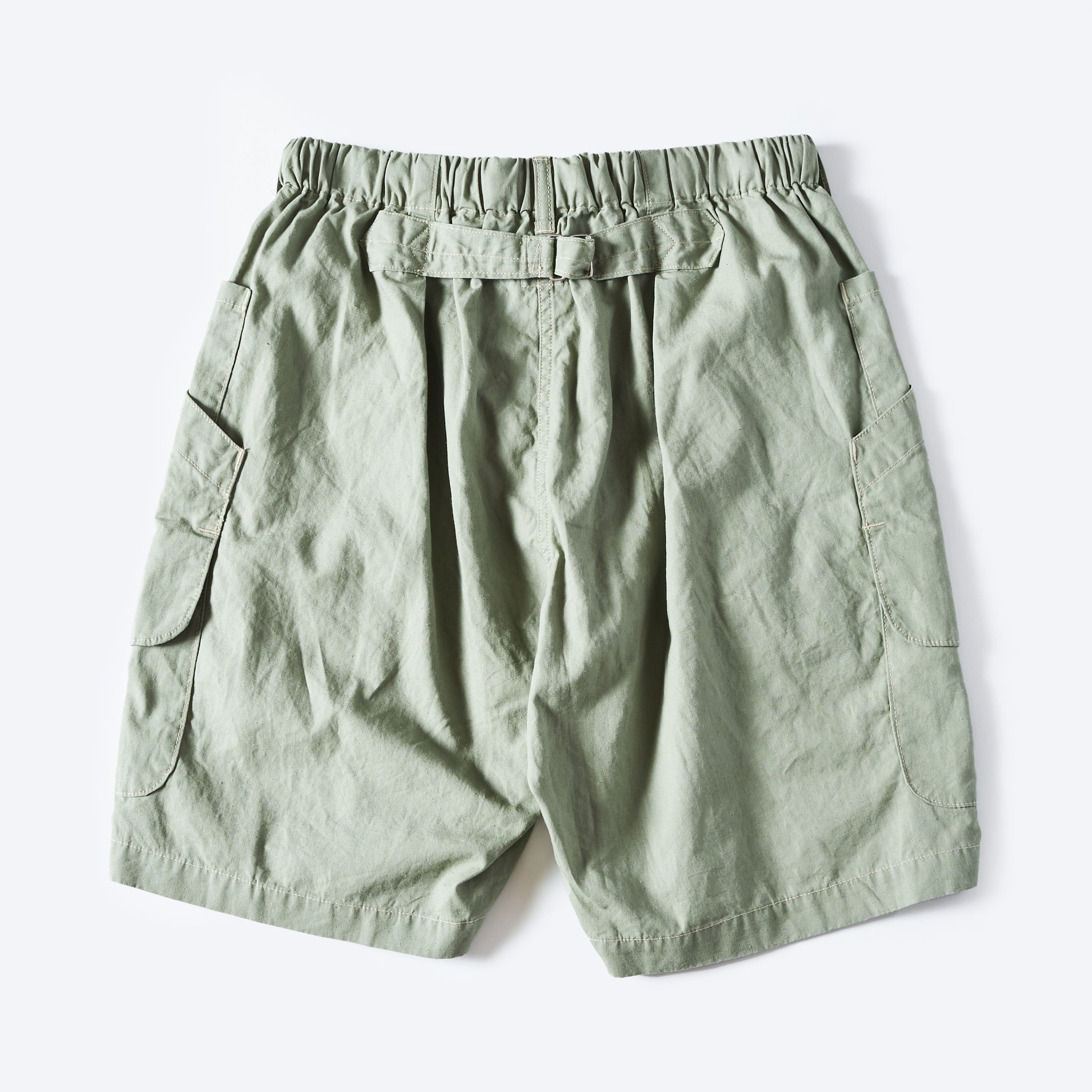 [PRE-ORDER SUMMER] #2323E-HCP2 ​​EZ DEE's Shorts : hemp/cotton poplin sage