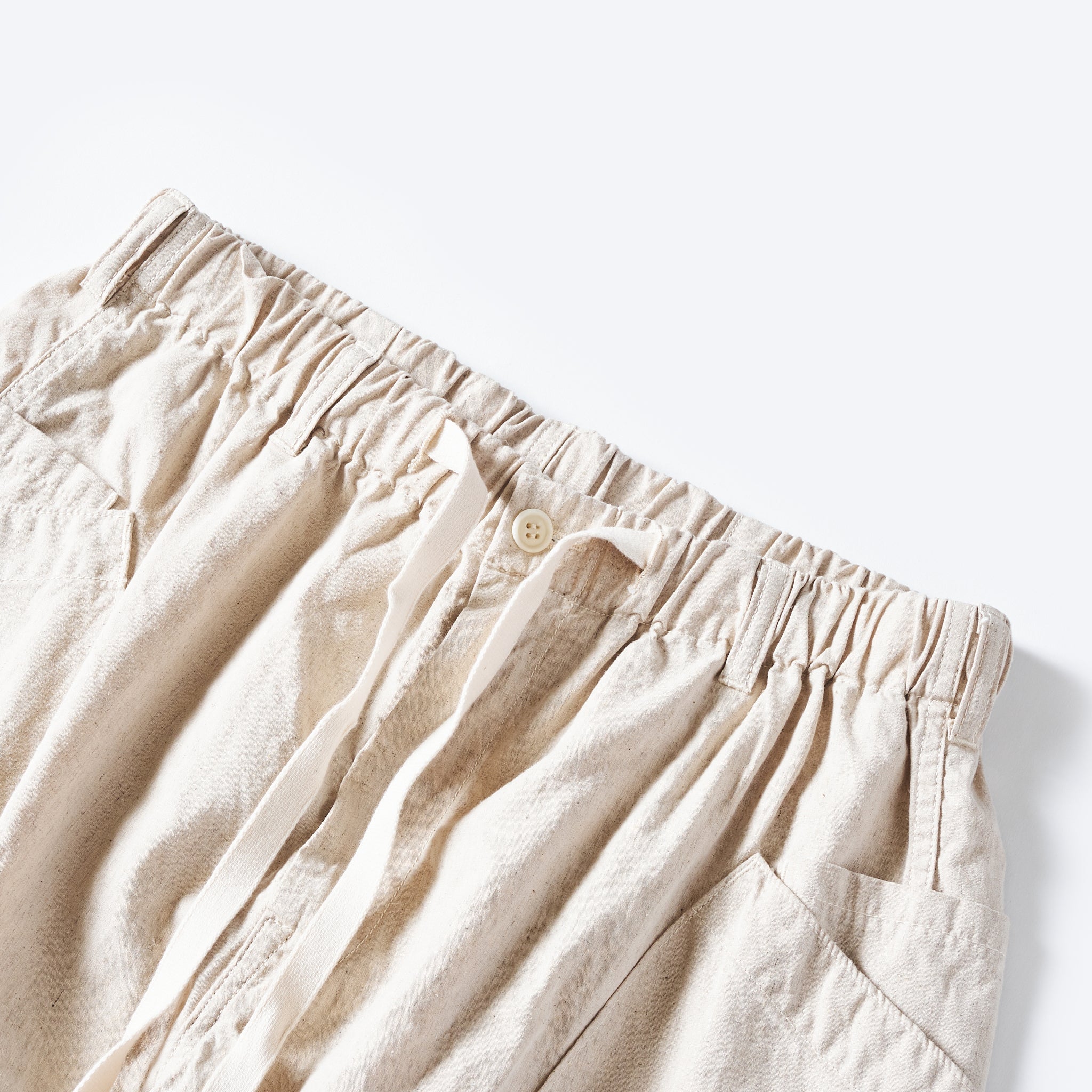 [PRE-ORDER SUMMER] #2323E-HCP1 EZ DEE's Shorts : hemp/cotton poplin natural