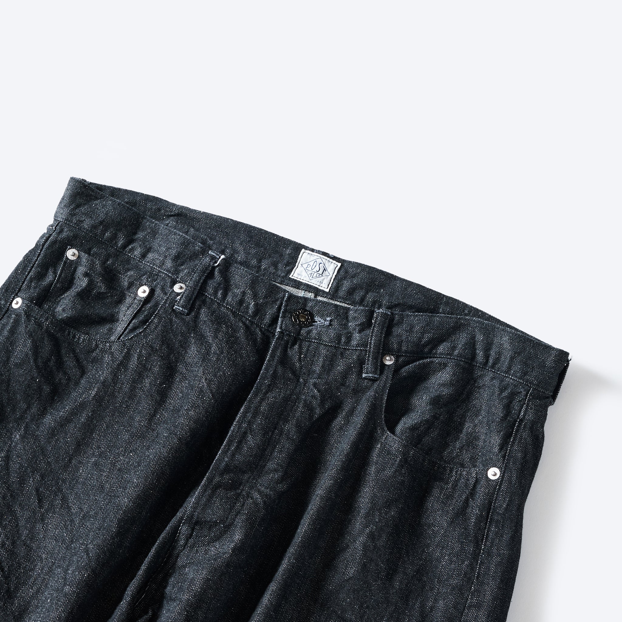 #1397-12DB No.2 Five Pocket : 12oz. selvedge denim black