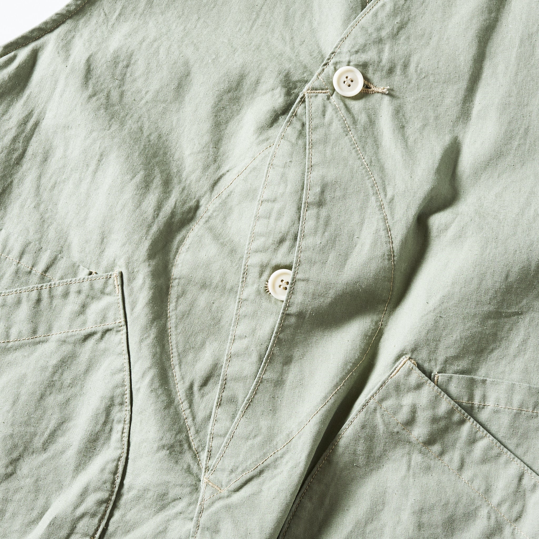 #3502-HCP2 ​​DEE Vest: hemp/cotton poplin sage