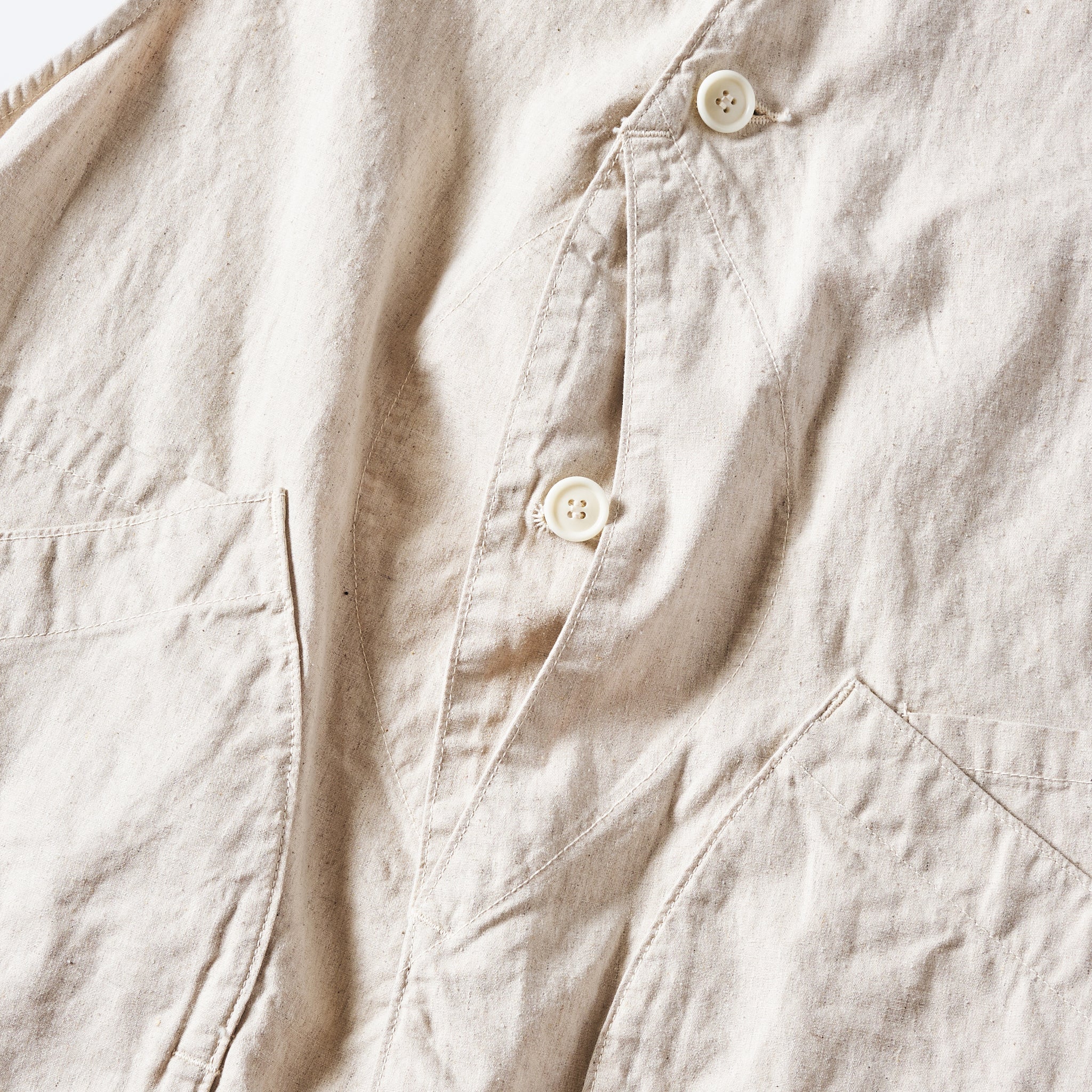 #3502-HCP1 DEE Vest: hemp/cotton poplin natural