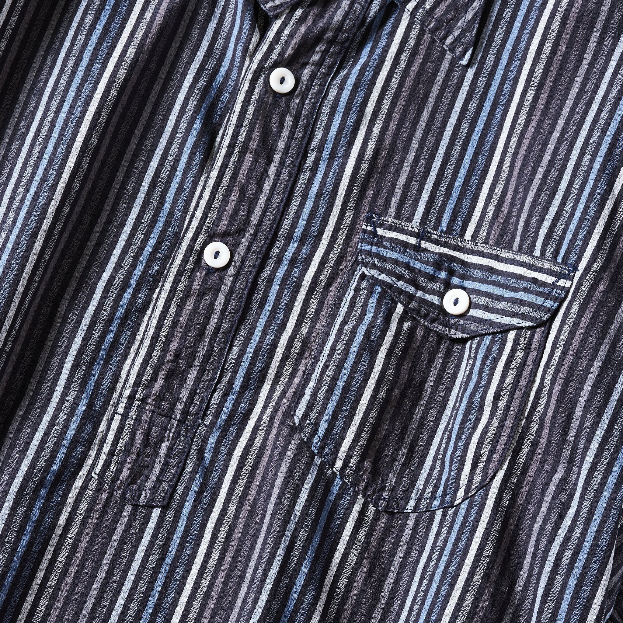 #3219S-BS New Basic Pullover Shirt S/S : blue stripe blue