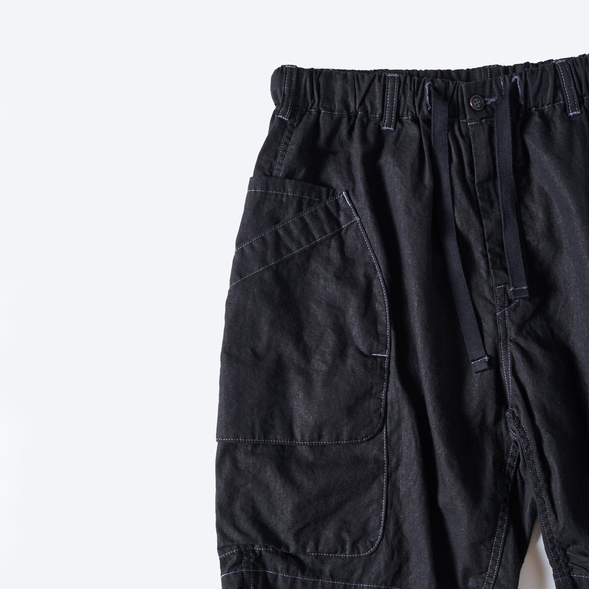 [PRE-ORDER SUMMER] #2323E-HCP4 EZ DEE's Shorts : hemp/cotton poplin black