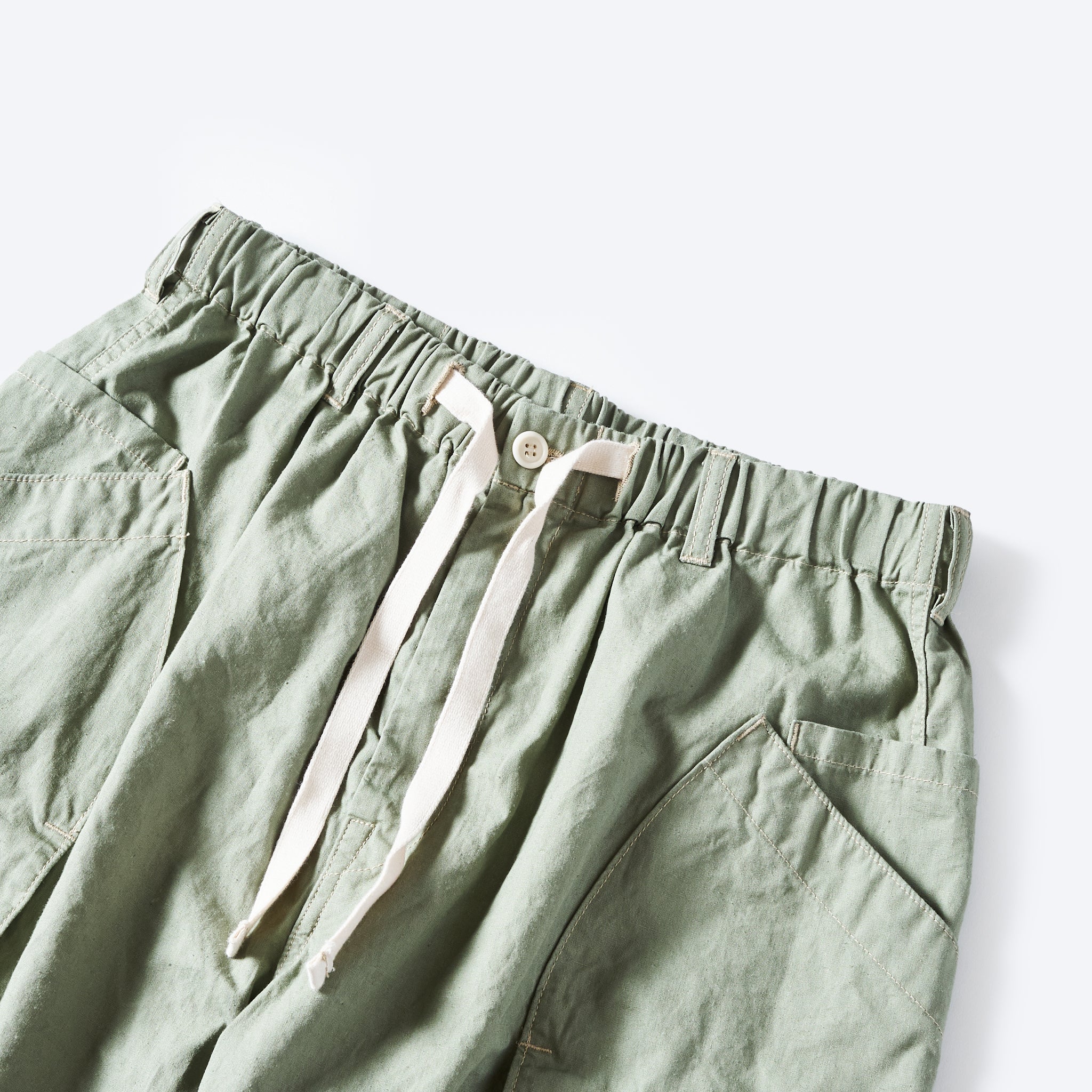 [PRE-ORDER SUMMER] #2323E-HCP2 ​​EZ DEE's Shorts : hemp/cotton poplin sage