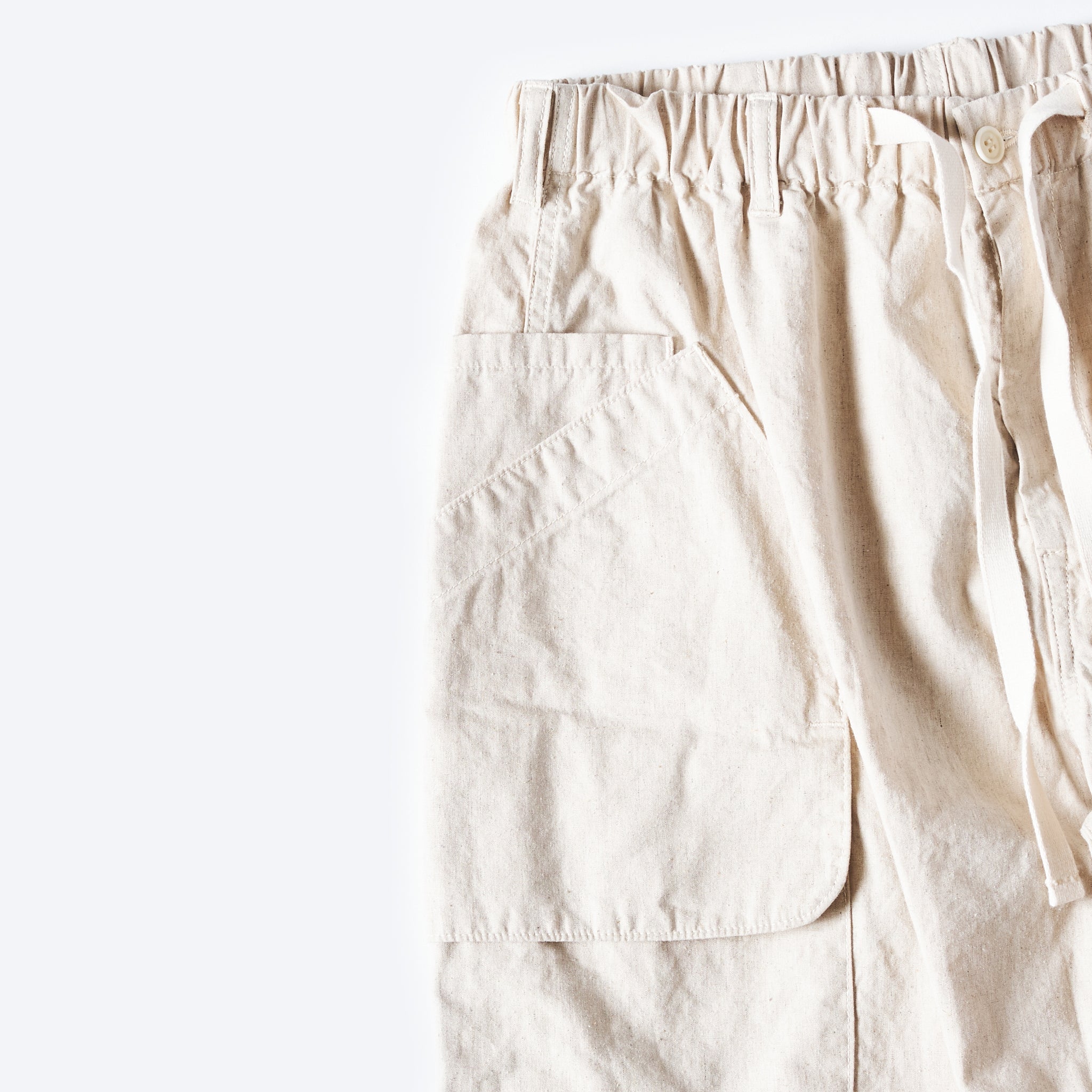 [PRE-ORDER SUMMER] #2323E-HCP1 EZ DEE's Shorts : hemp/cotton poplin natural