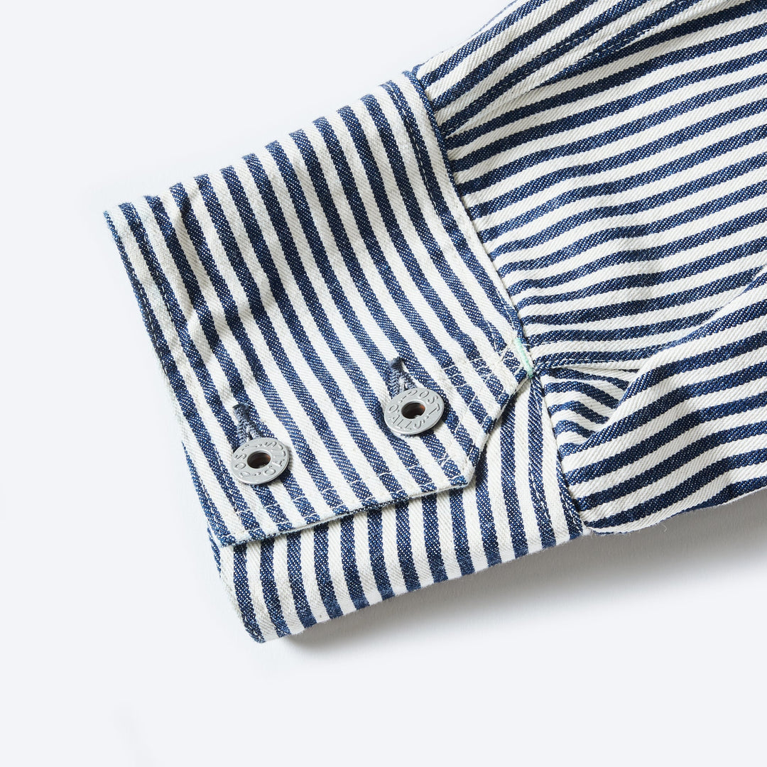 1102-03 Engineer's Jacket: express stripe indigo – POST OʼALLS