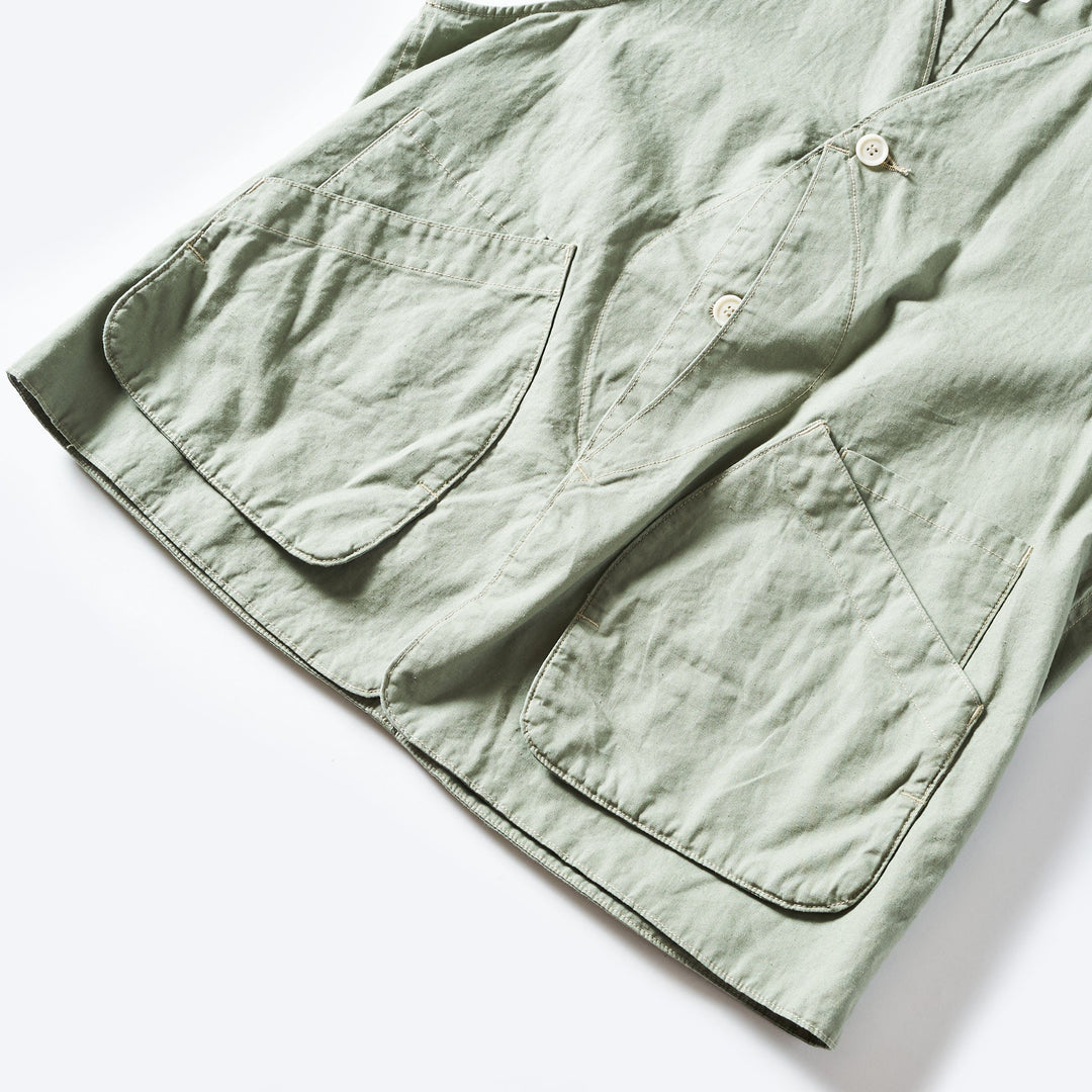 3502-HCP2 DEE Vest : hemp/cotton poplin sage – POST OʼALLS
