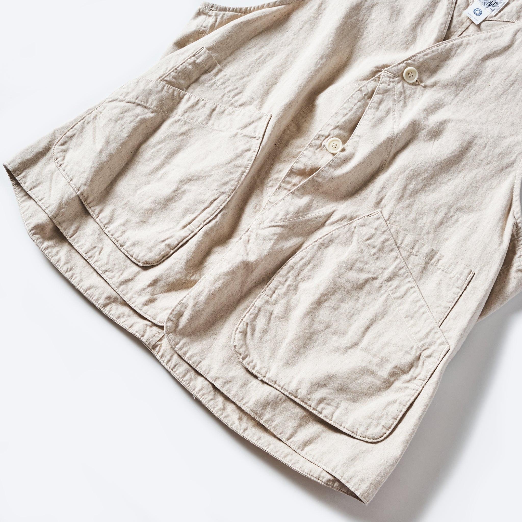 #3502-HCP1 DEE Vest: hemp/cotton poplin natural