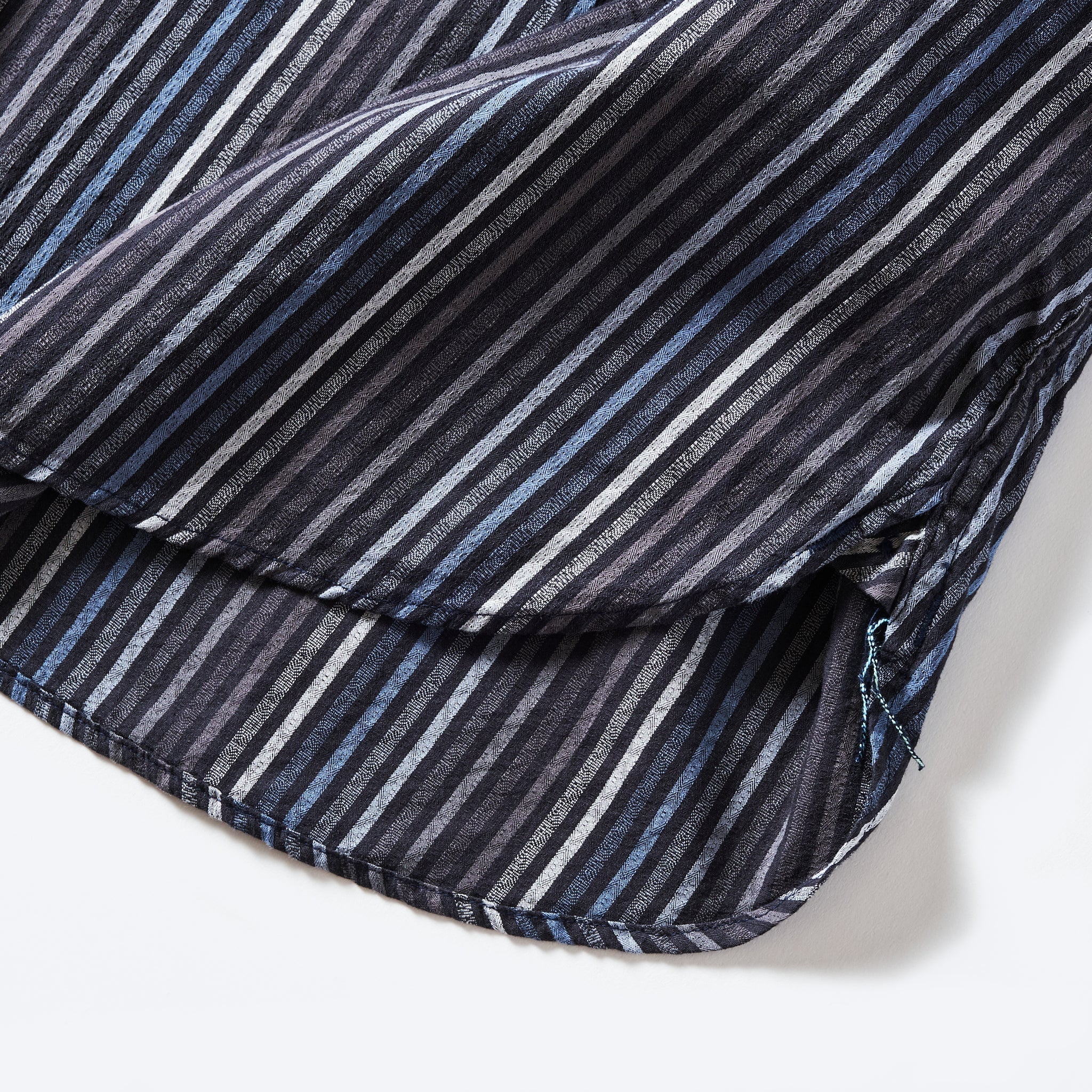 #3219S-BS New Basic Pullover Shirt S/S : blue stripe blue
