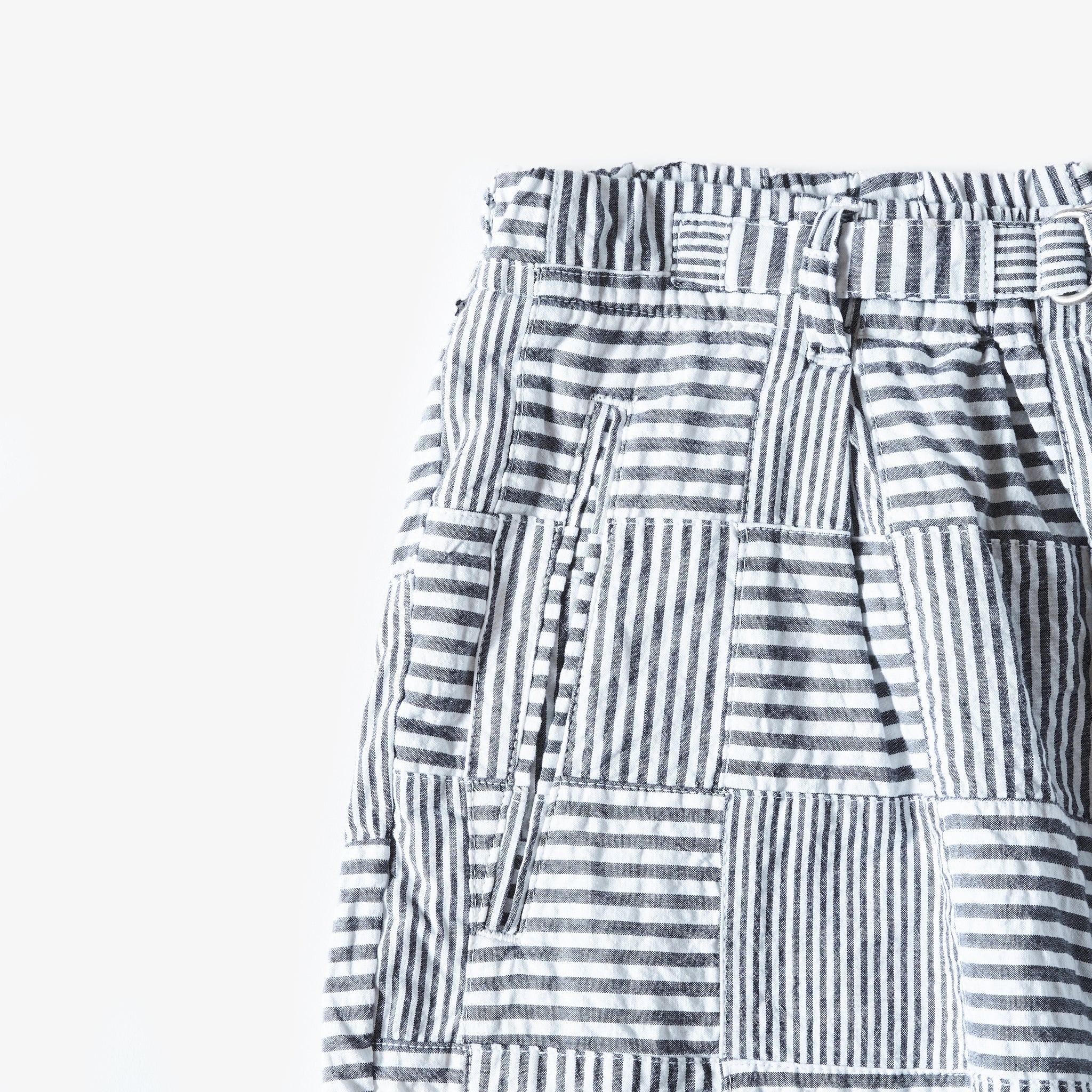 [PRE-ORDER SUMMER] #3315S-SPS EZ Lax 4 Shorts : summer patchwork seersucker gray