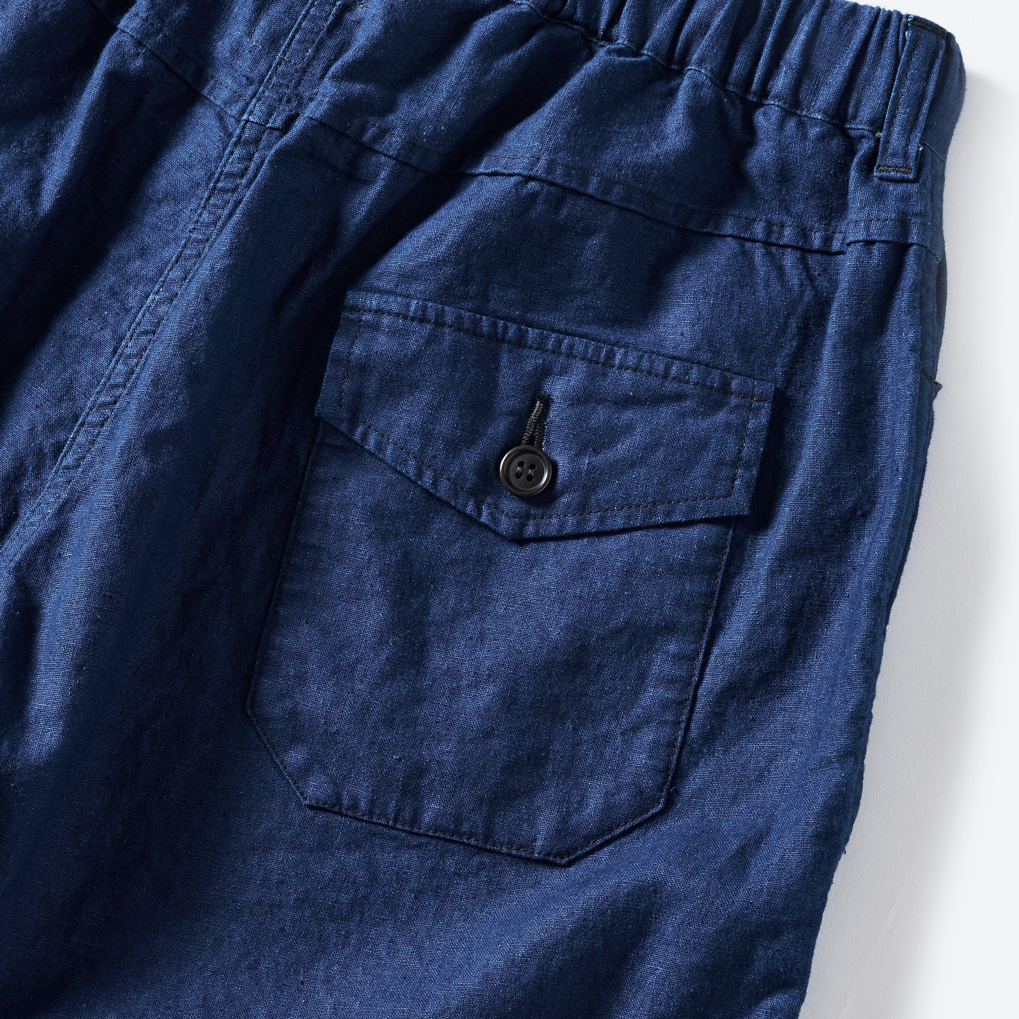[PRE-ORDER SUMMER] #3318S-CLS EZ Travail Shorts : cotton/linen sheeting indigo