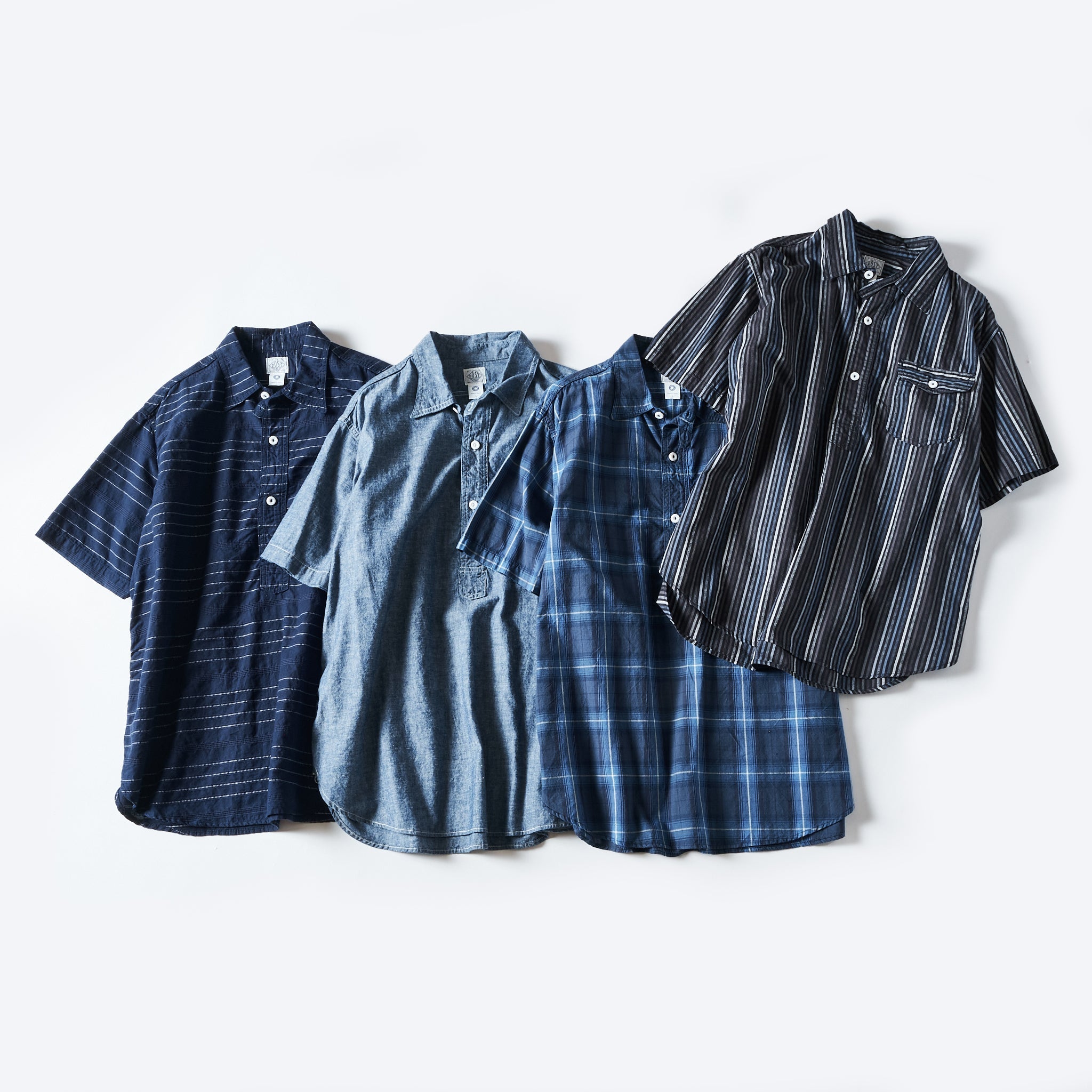 #3219S-CC New Basic Pullover Shirt S/S : classic chambray indigo