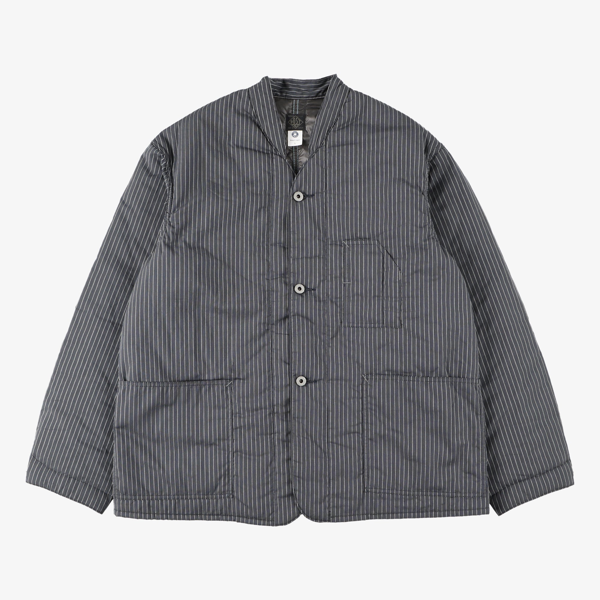 #1109R-DS Banana Collar Jacket - R : dobby stripe with Thinsulate silver
