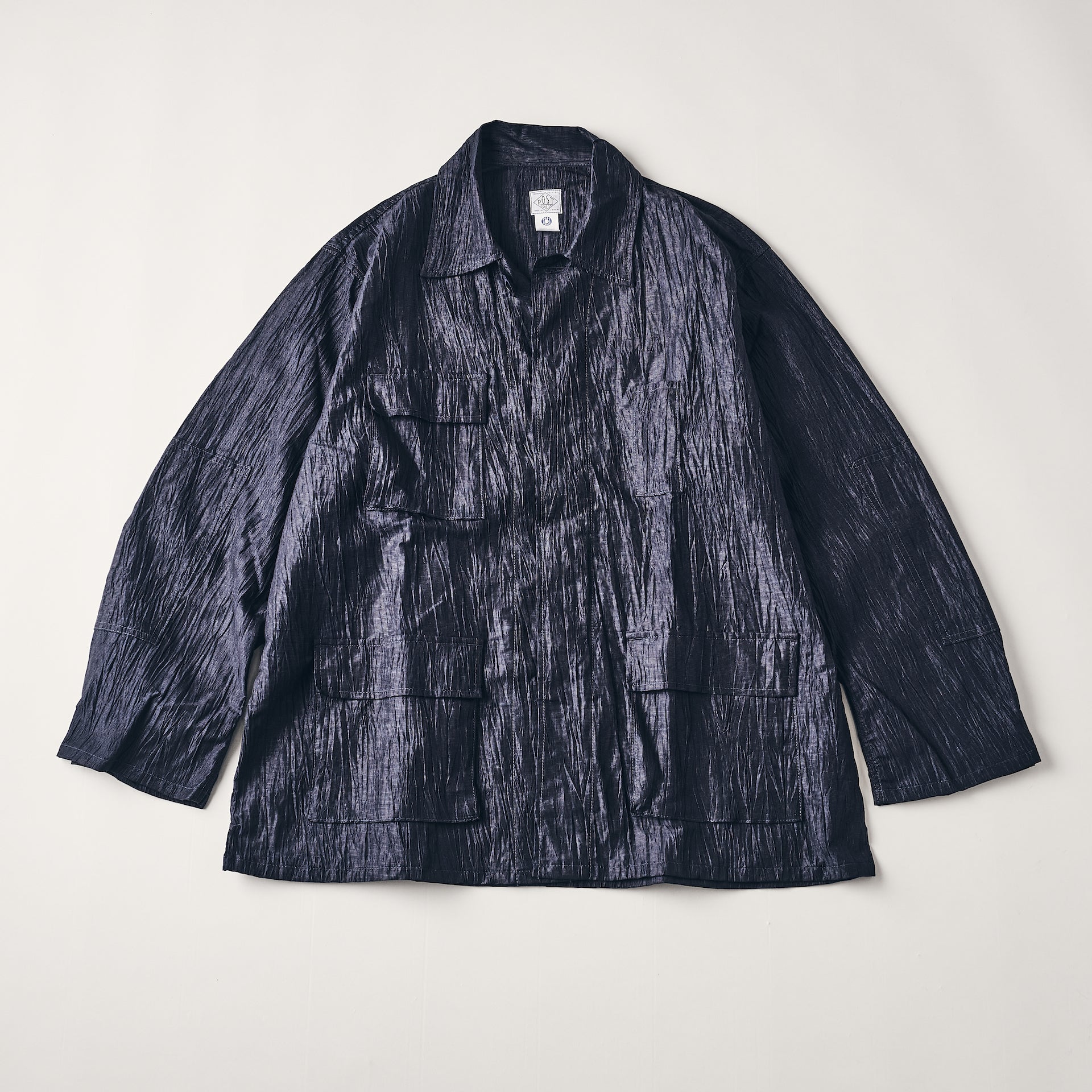 #1123-CLN BDU-R : crinkle linen/cotton navy