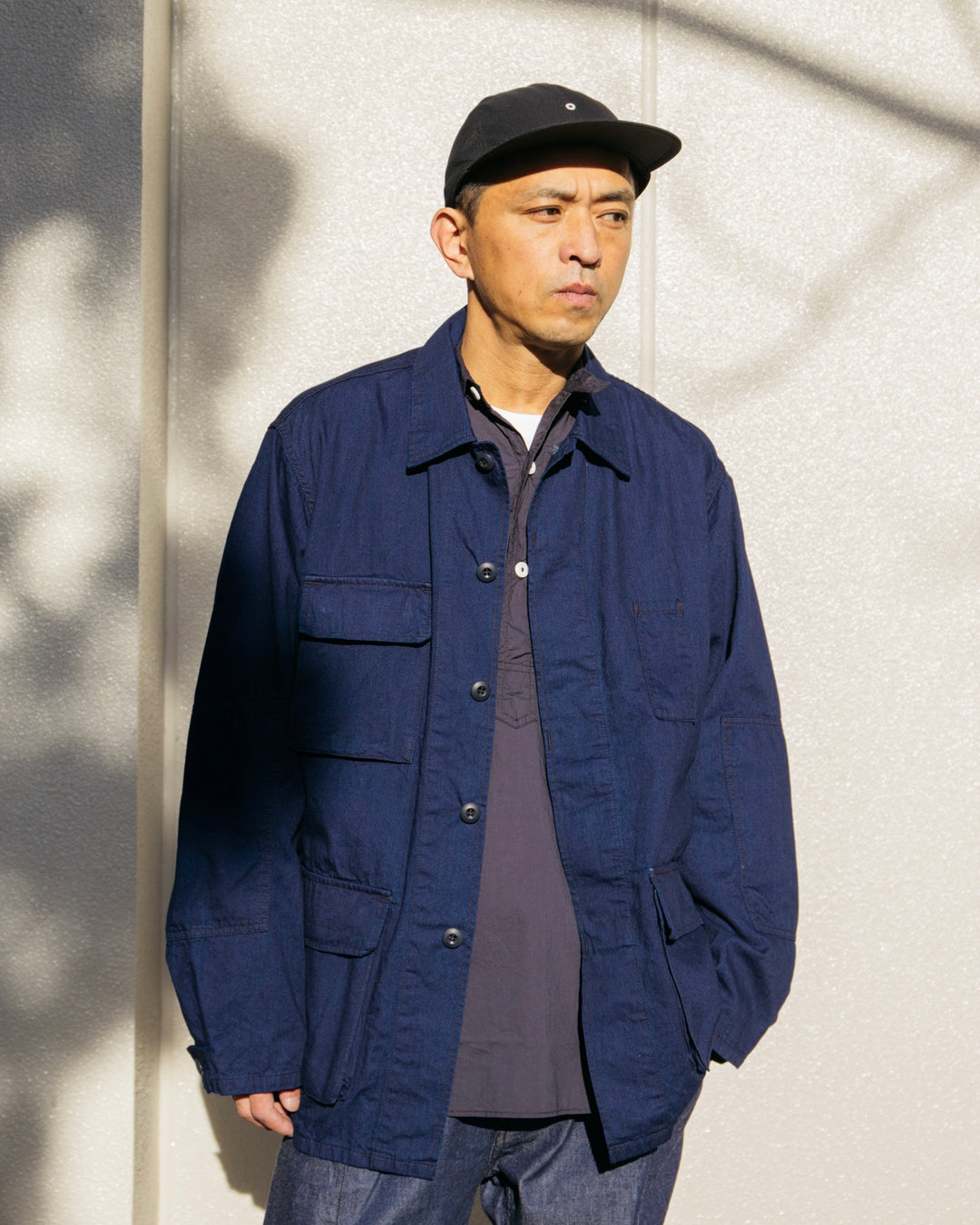 ポストオーバーオールズ　BDU-R ikat indigo M POST O'ALLS【ポストオーバーオールズ】BDU-R Ikat Indigo -大阪
