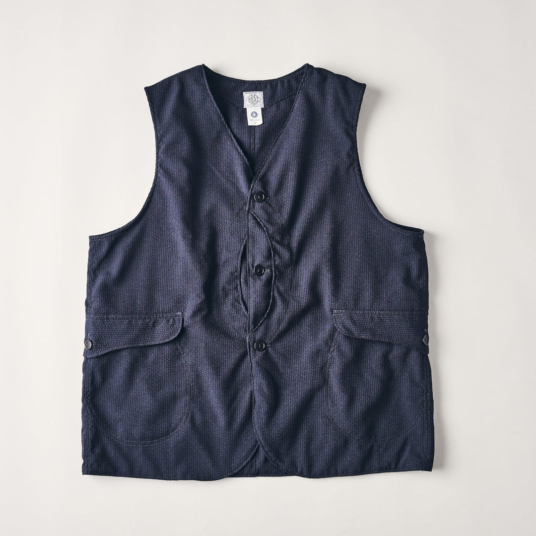 1512-PSN Royal Traveler : poly seersucker navy – POST OʼALLS