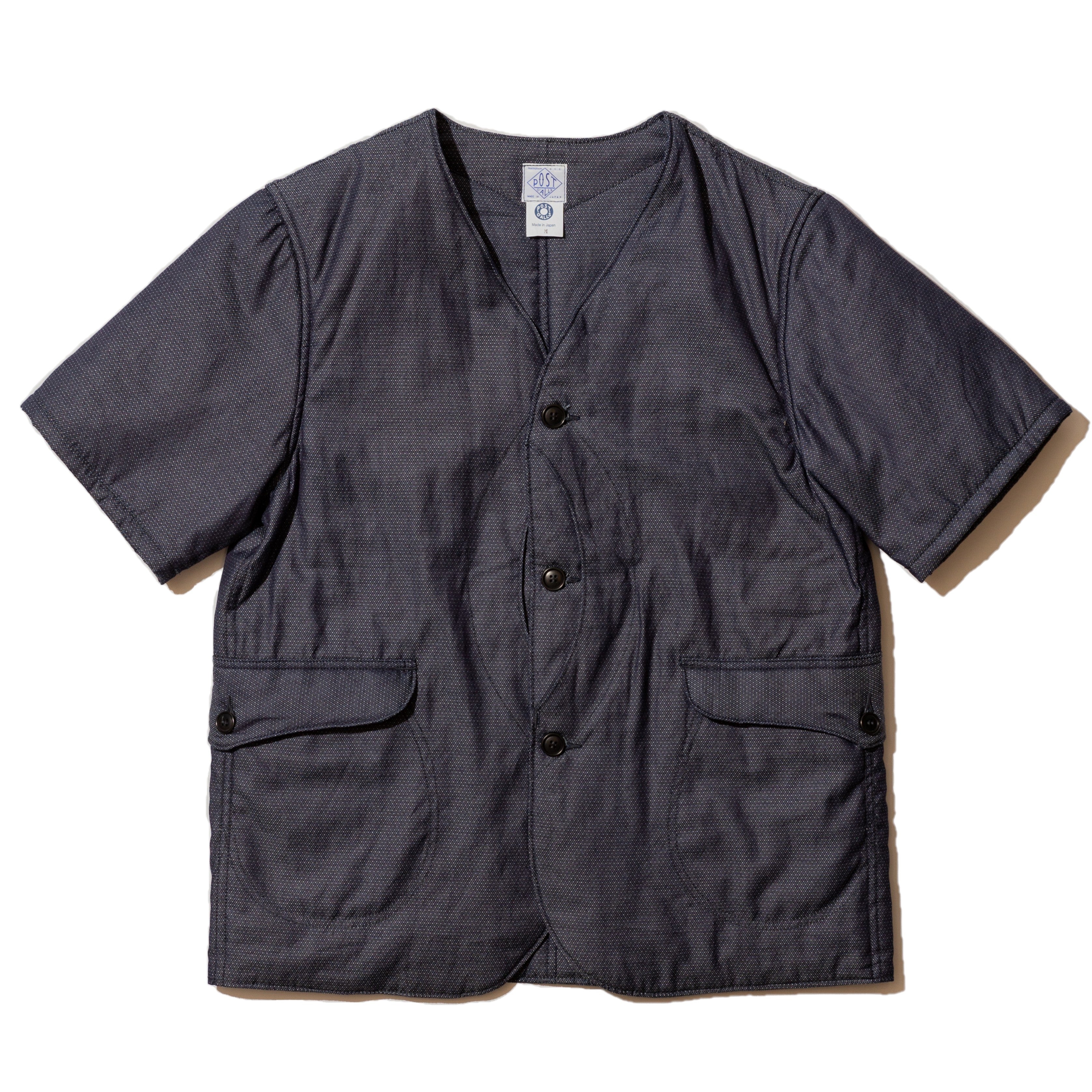 #1267B-CJ1 Royal Traveler Shirt-1/2 : cotton jacquard with Thinsulate indigo