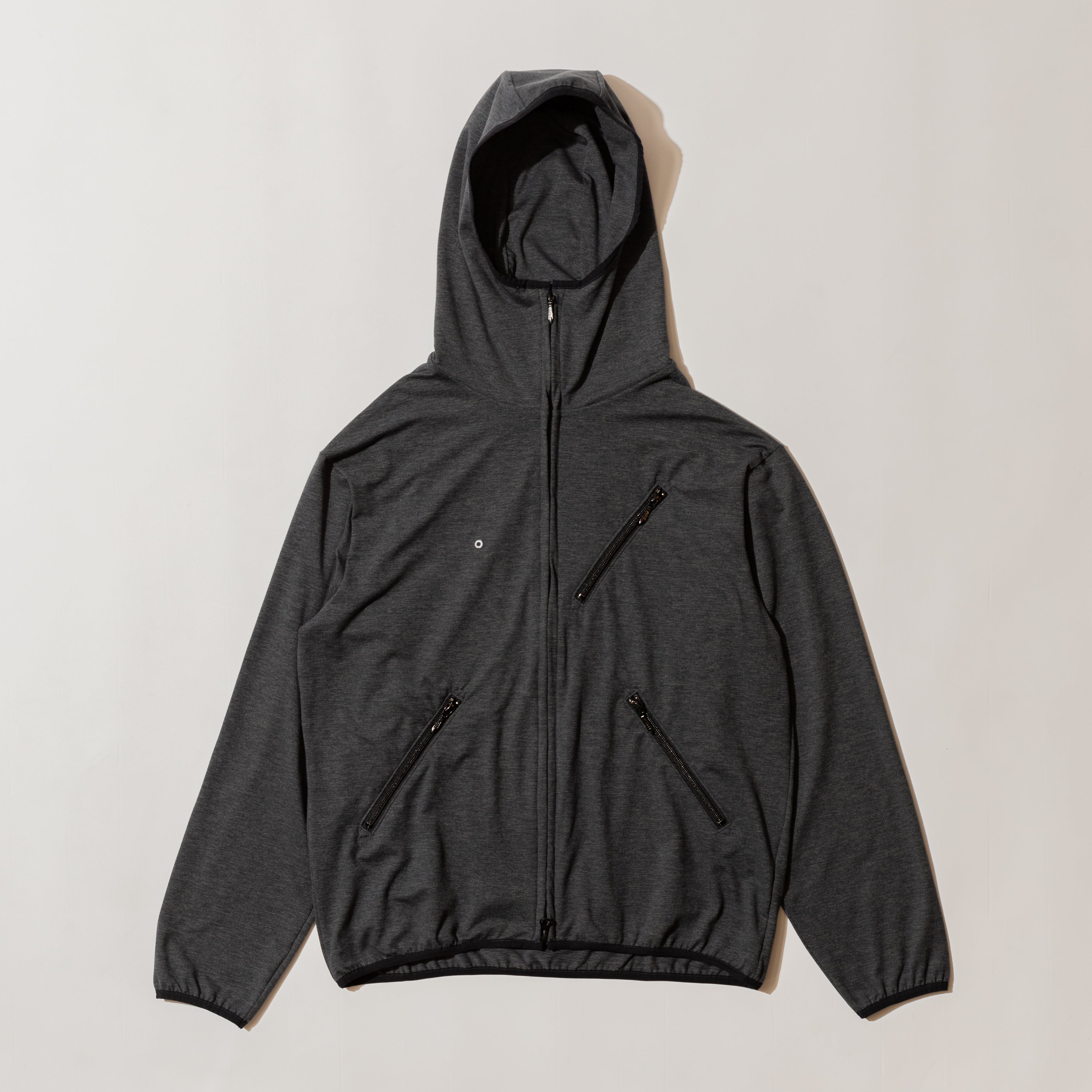 #3601 EZ HOODIE LJ1 : light weight poly jersey charcoal heather