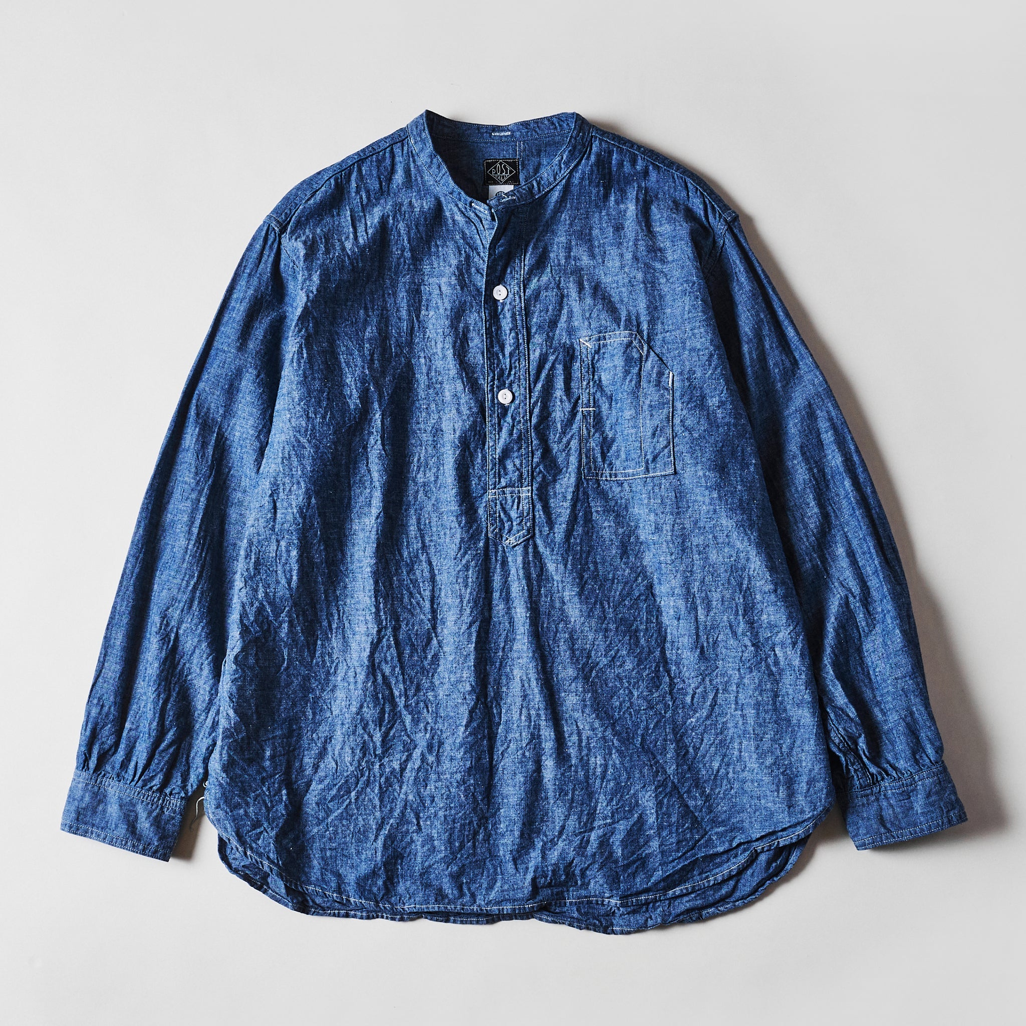 #1203-CC Band collar shirt : classic chambray (23FW)