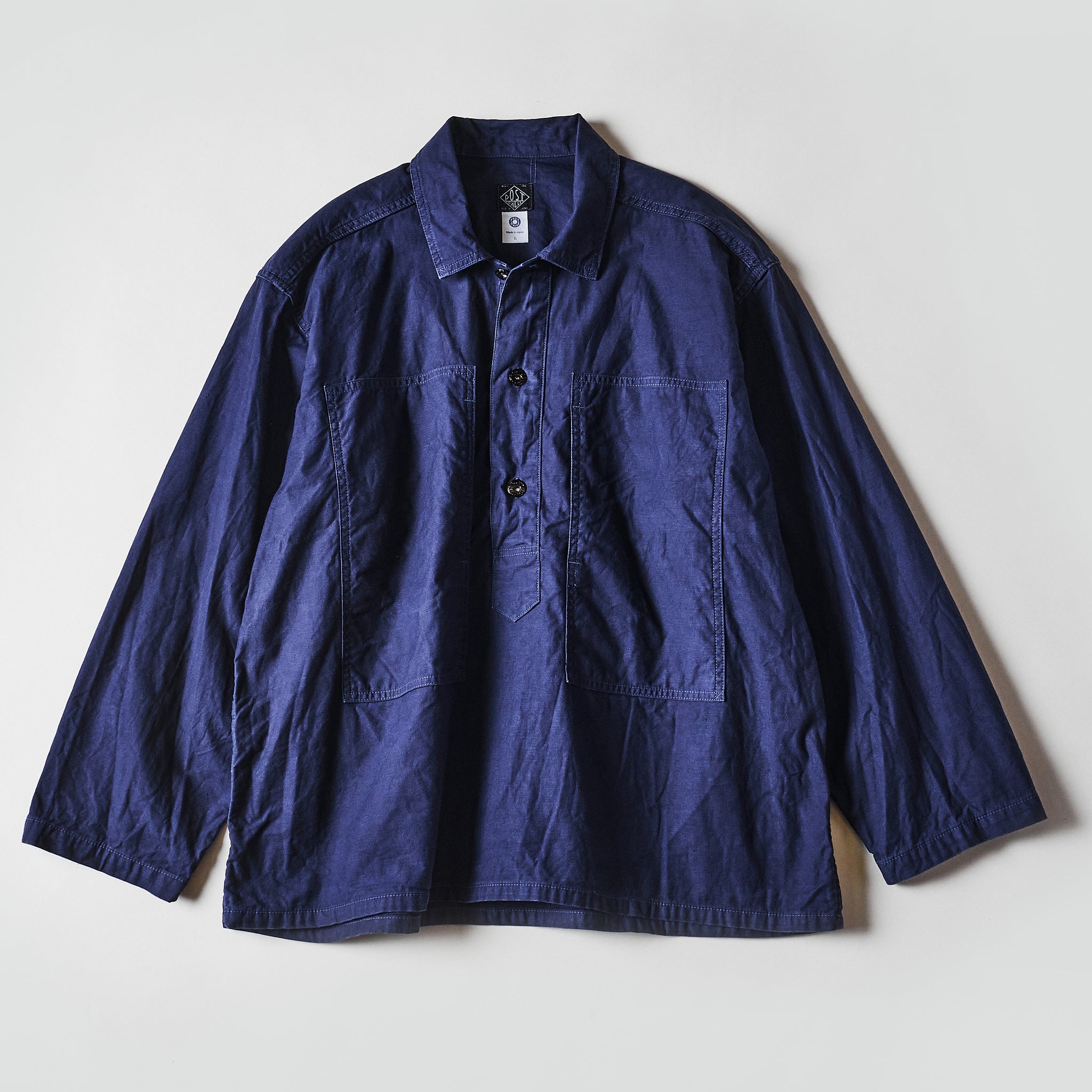 #1204-VMN Army Shirt : vintage sateen navy (23FW)