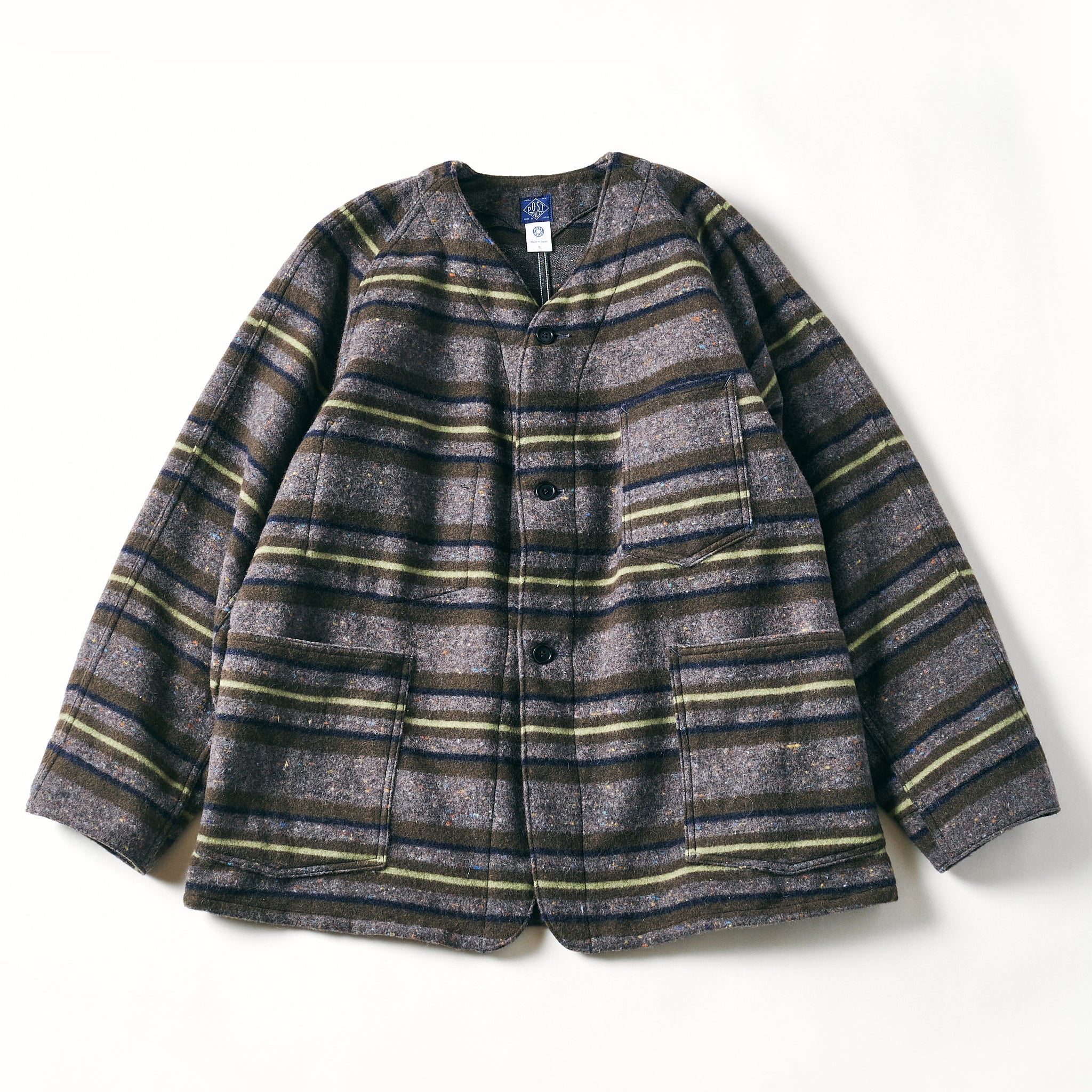 #3113DV-TWG POST43 DV : trashed wool green stripe