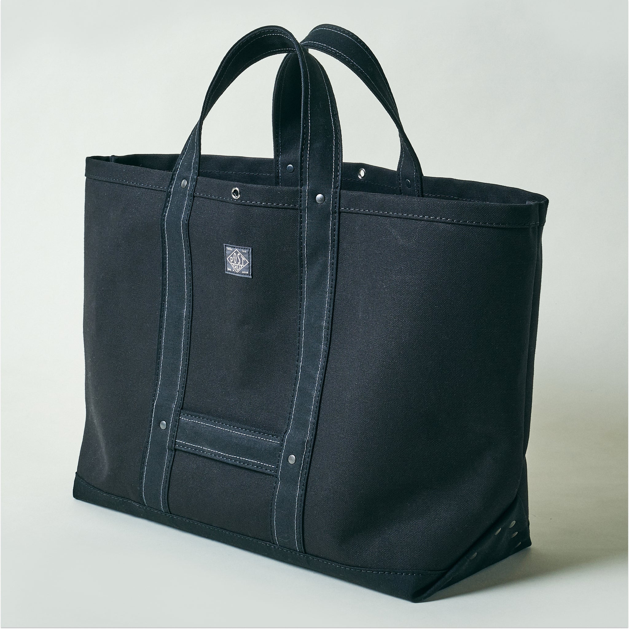 #4204-CB Bell Tote (L) : cotton canvas black