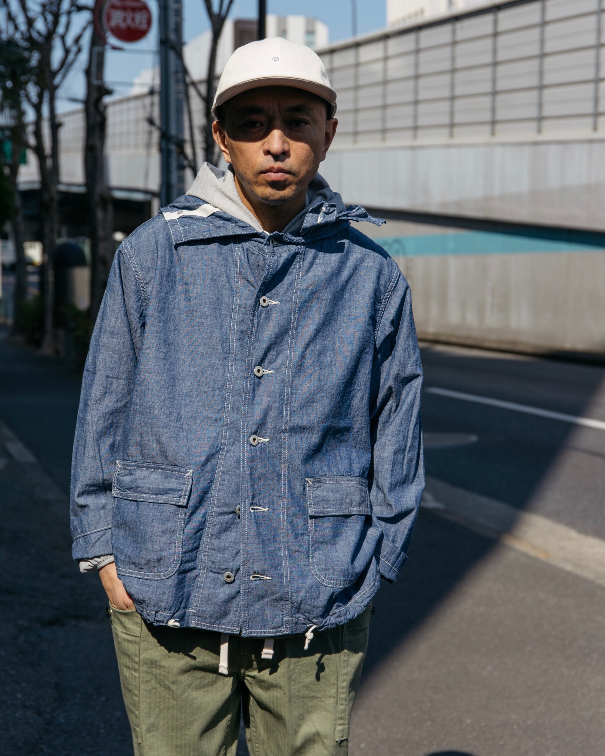 #1114R NAVY Parka 3-R 11 : chambray indigo