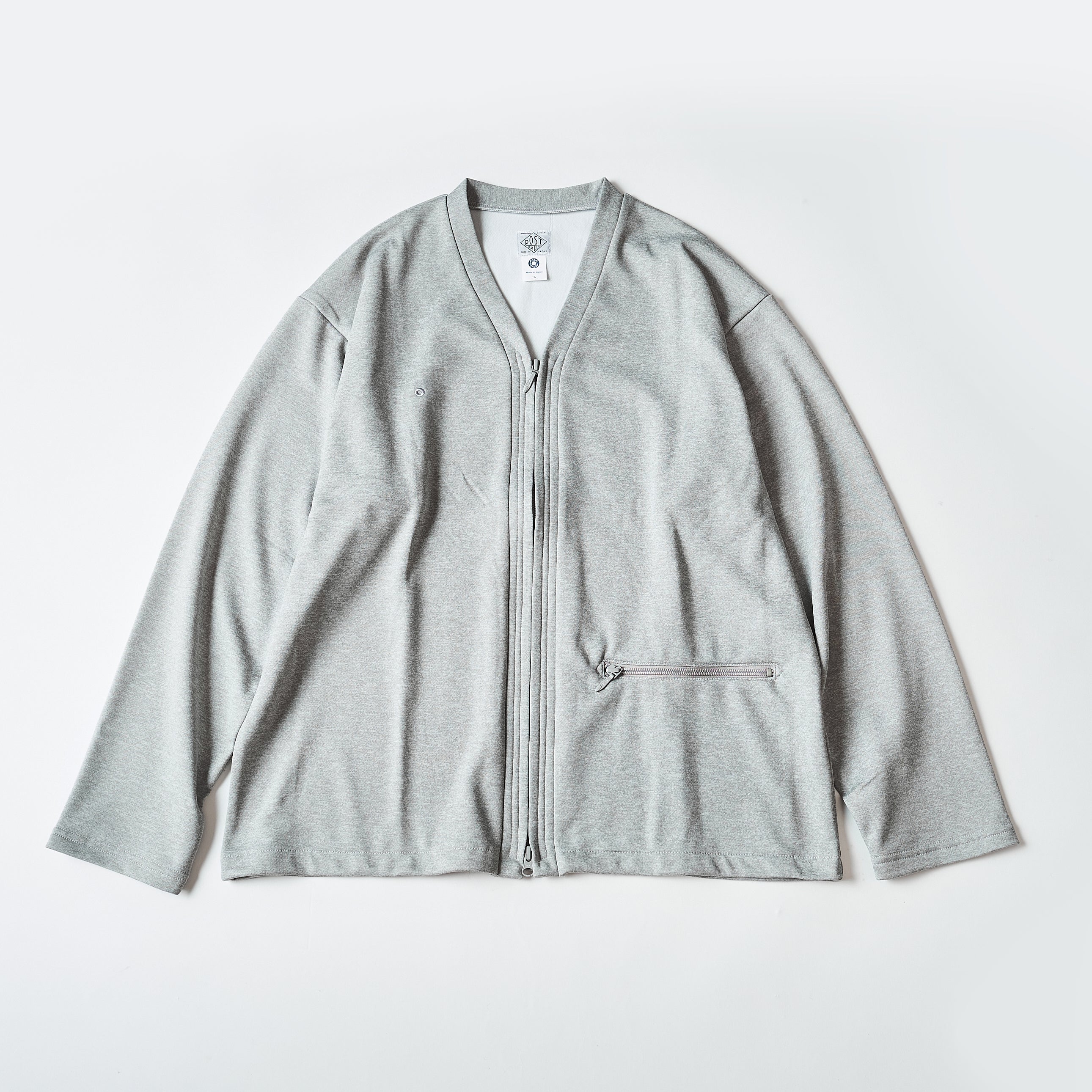 #3609-J2 EZ Zip Cardigan : poly jersey light ash