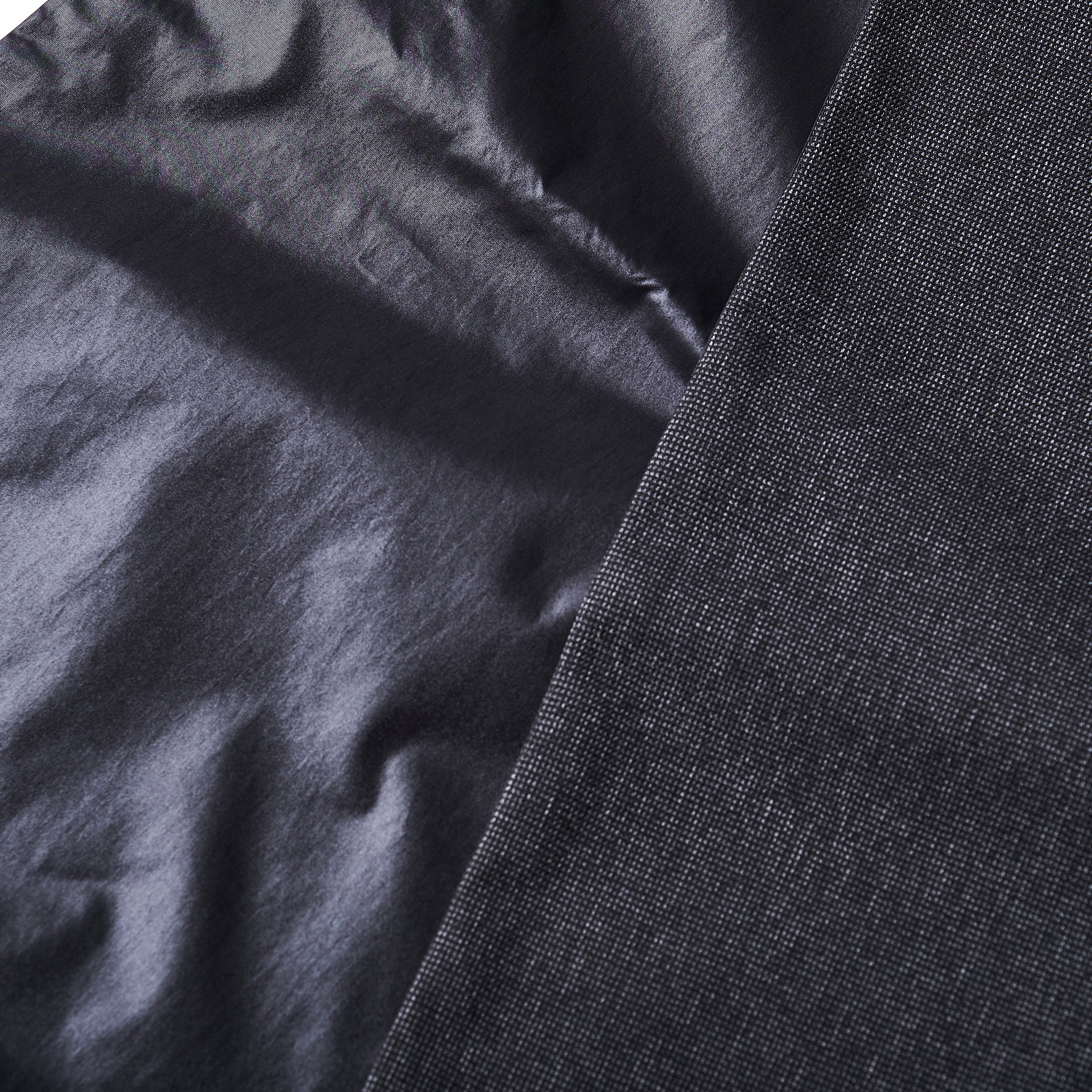 #3906 EZ Scarf PTW1 : poly tweed x nylon taffeta gray x black