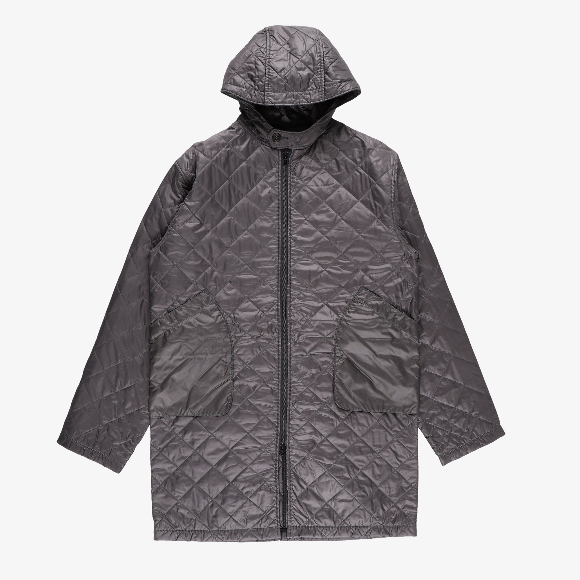#2137-QT2 STREAMLINER Coat : quilted nylon taffeta grey