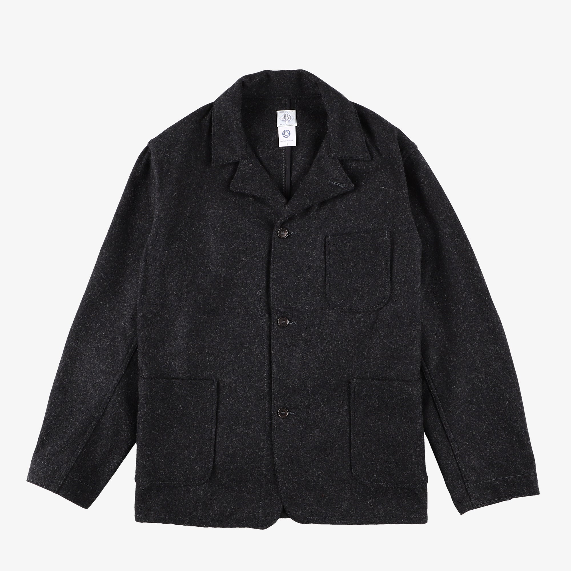 #2140 OK Rider WM2 : wool melton charcoal heather "Dead Stock"