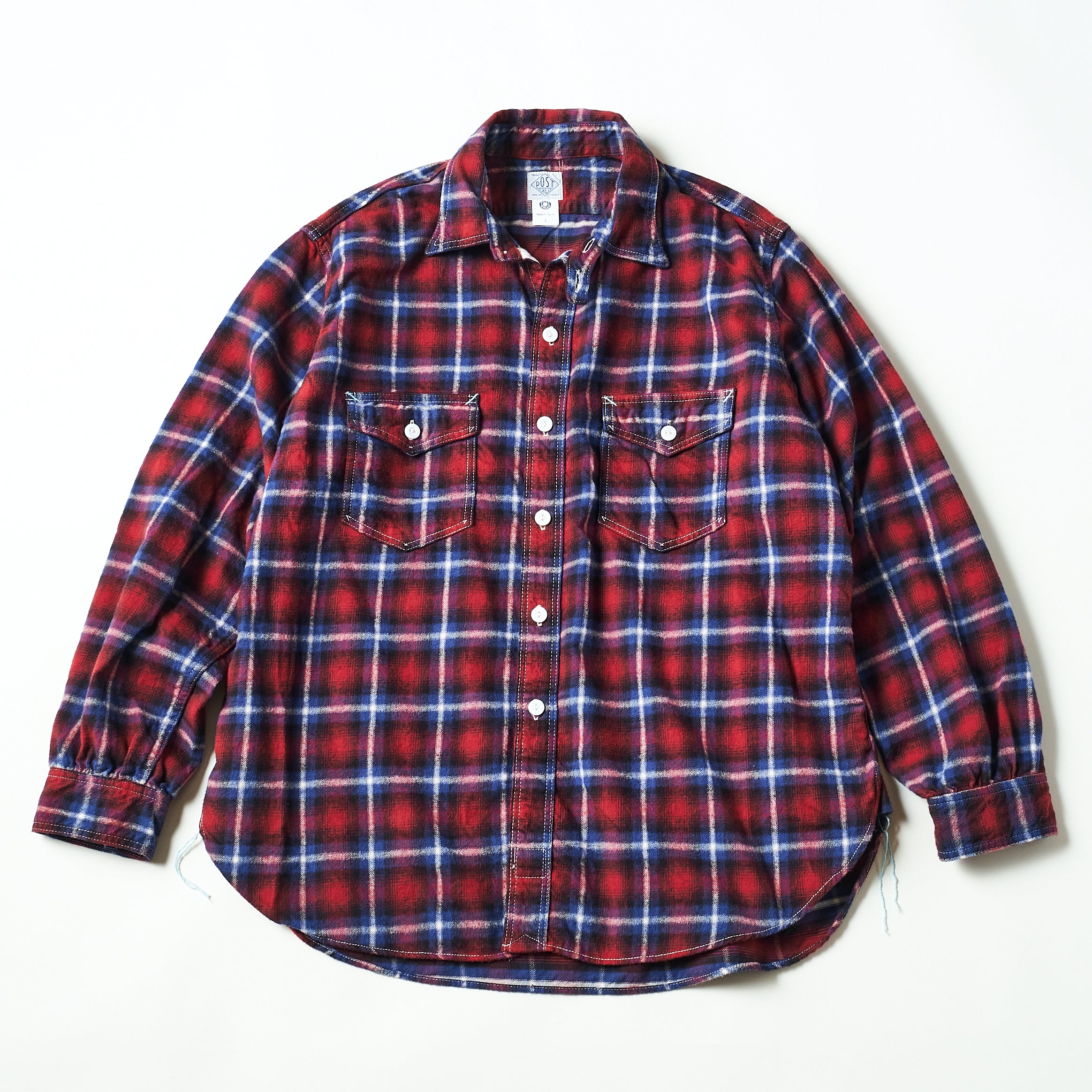 #3216-FP4 The NAVY CUT 2 : cotton flannel plaid red
