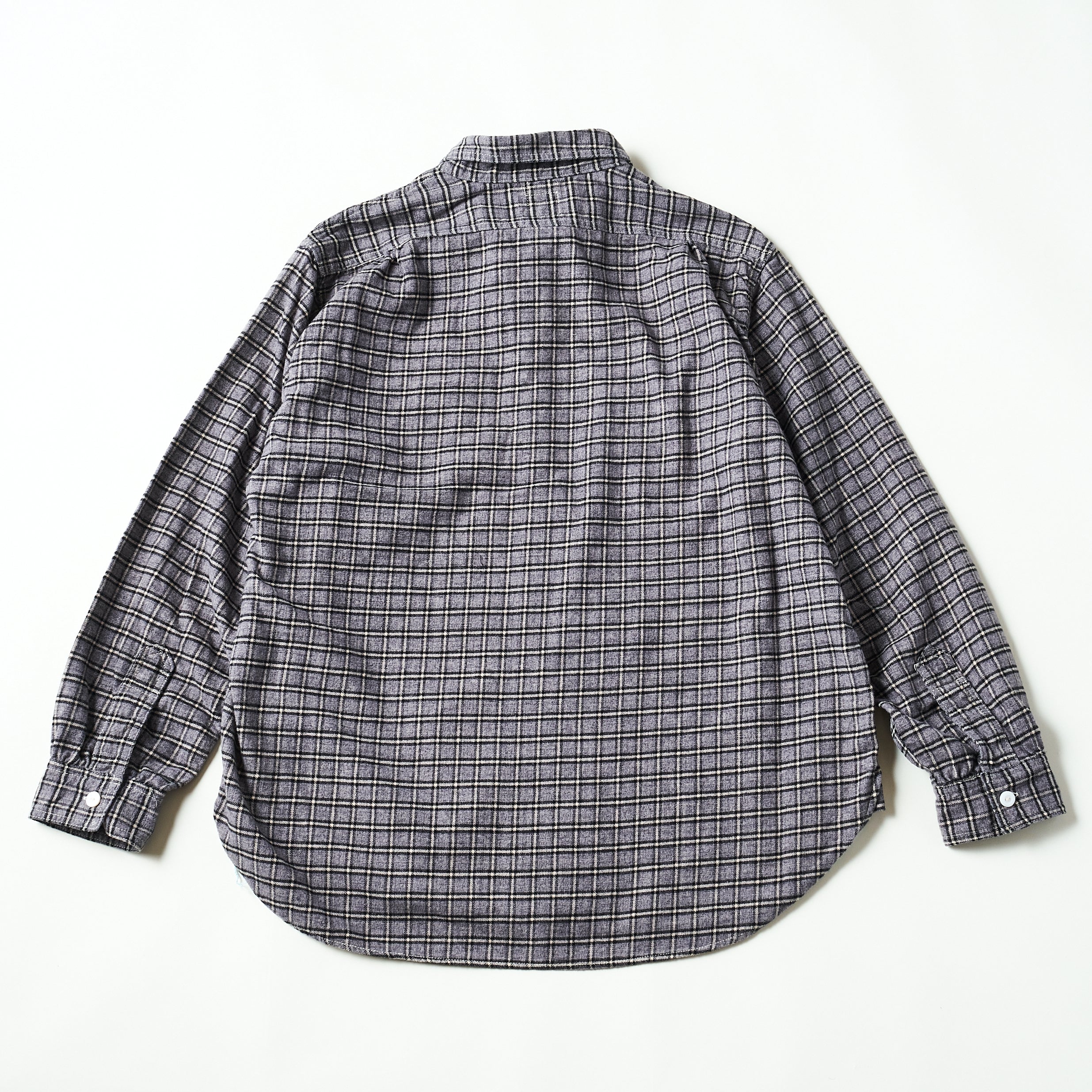 #3216-FP2 The NAVY CUT 2 : cotton flannel plaid grey heather