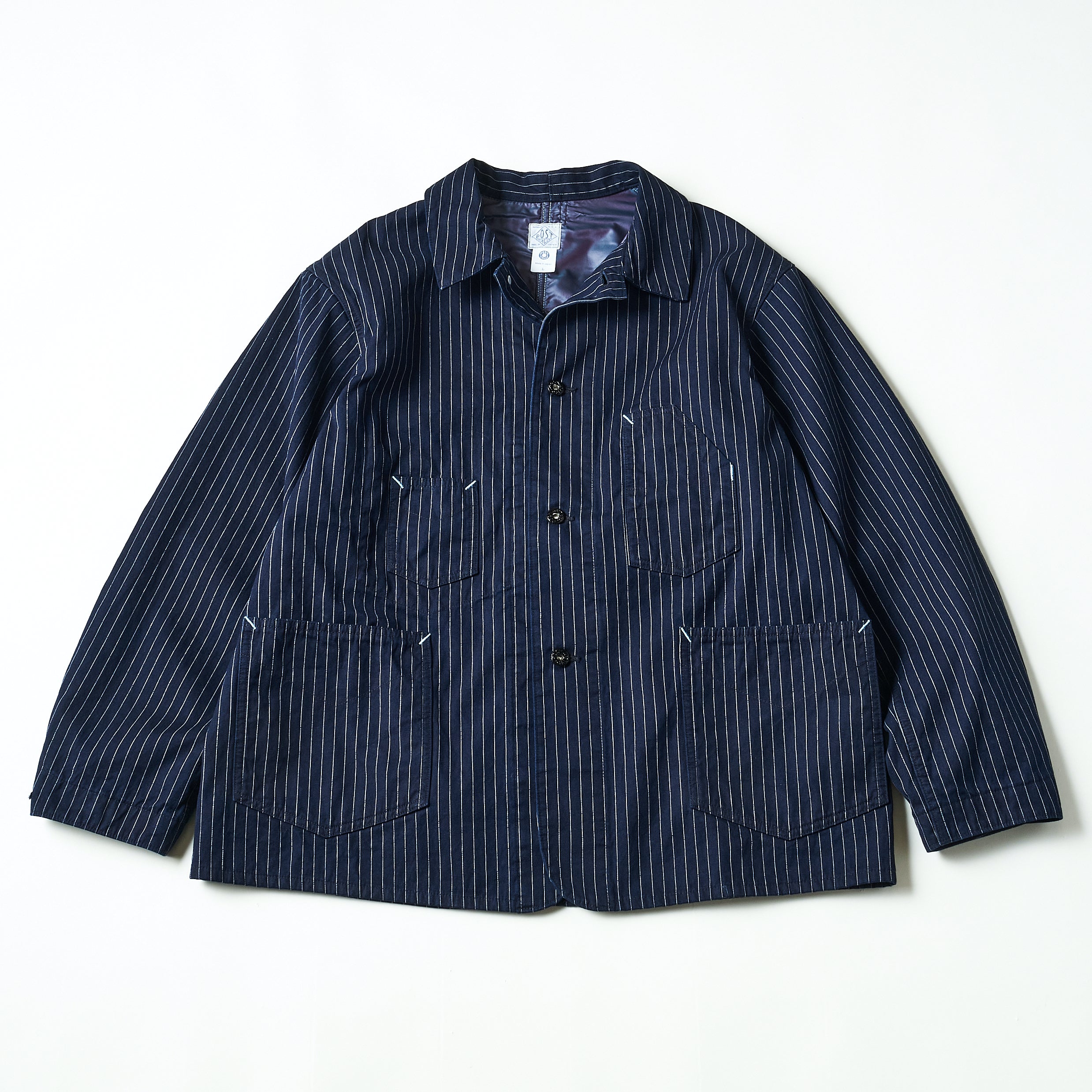 #3111-GS De Luxe Railroader 2 : Gangster Stripe w/taffeta lining indigo