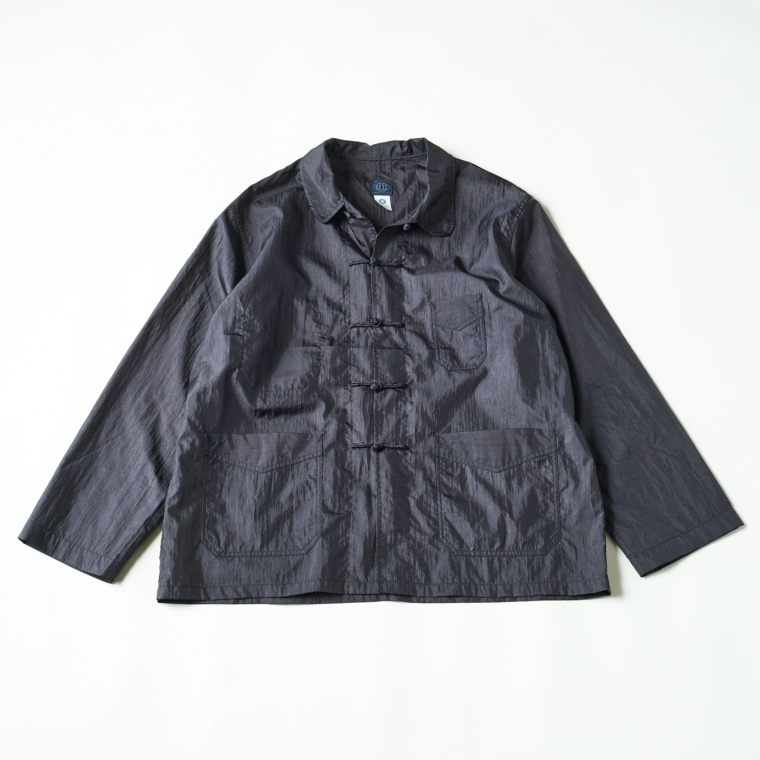 #3107-CT1 POST Chinois : crinkle nylon taffeta charcoal