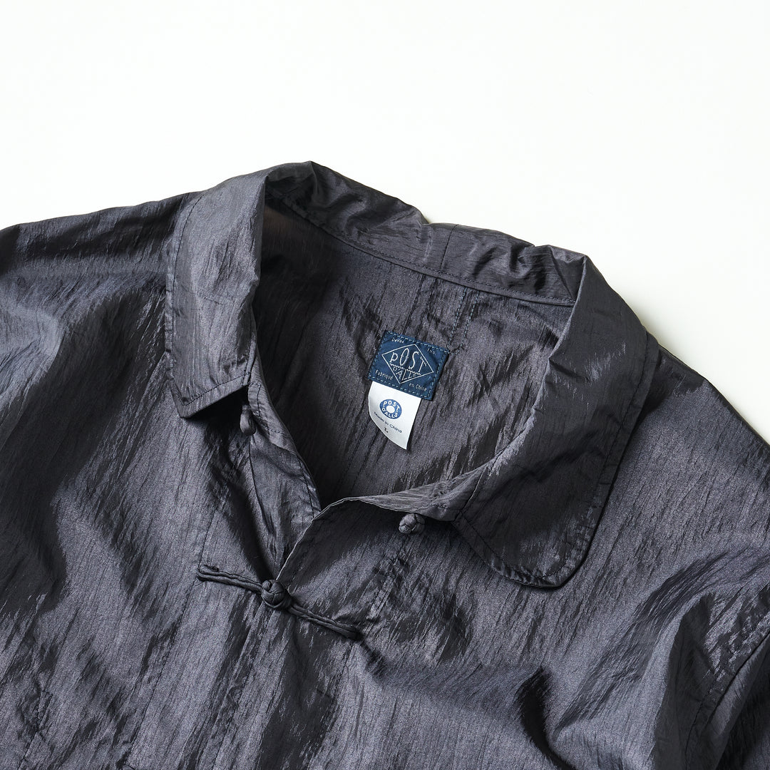 3107-CT1 POST Chinois : crinkle nylon taffeta charcoal