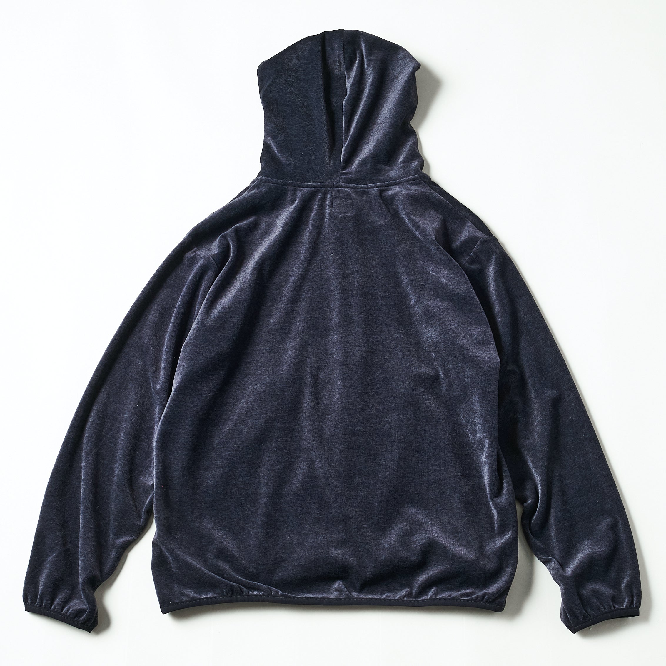 #3610-V1 E-Z Hoodie 2 : poly/cotton velour blue grey