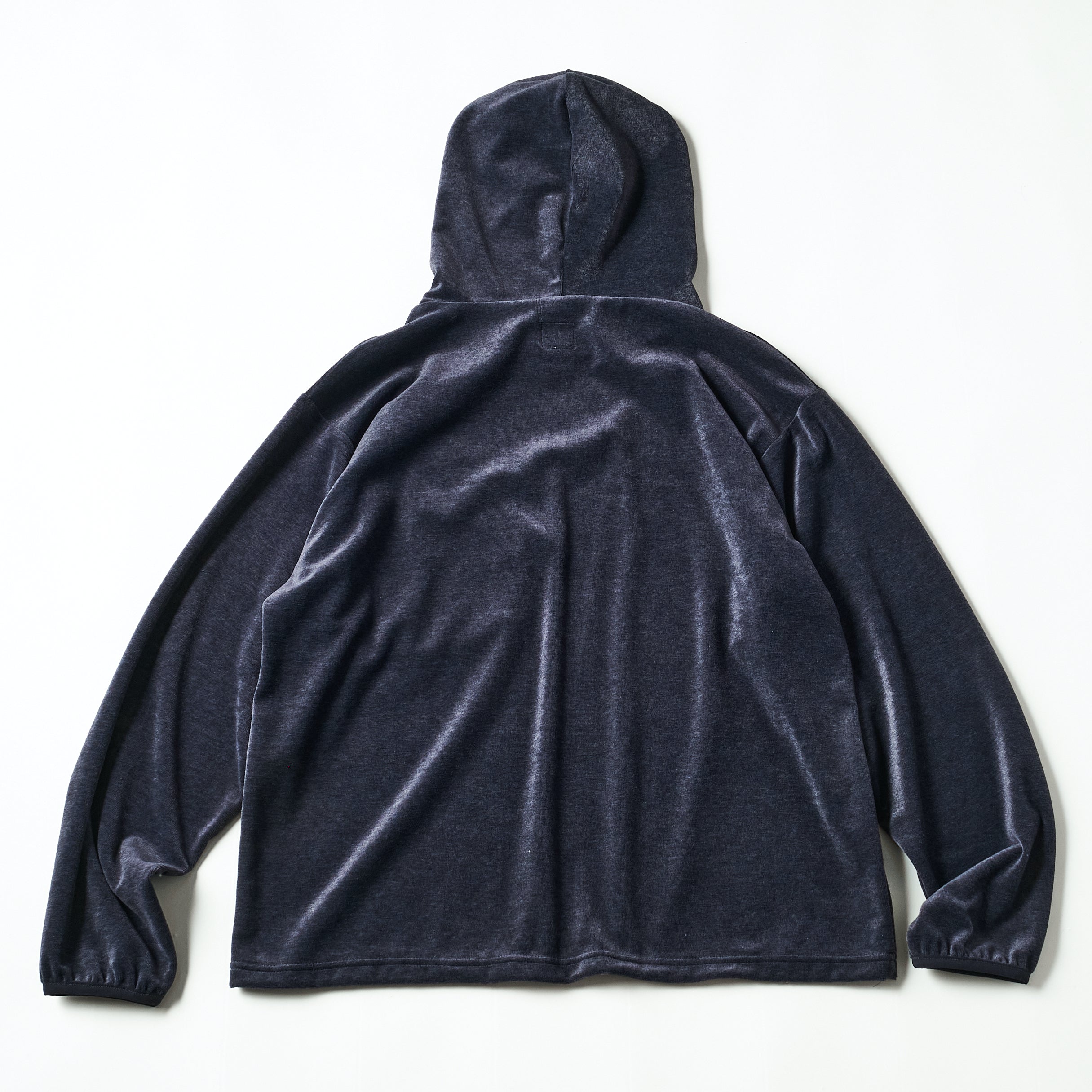 #3613-V1 E-Z Hoodie LLC 2 : poly/cotton velour blue grey