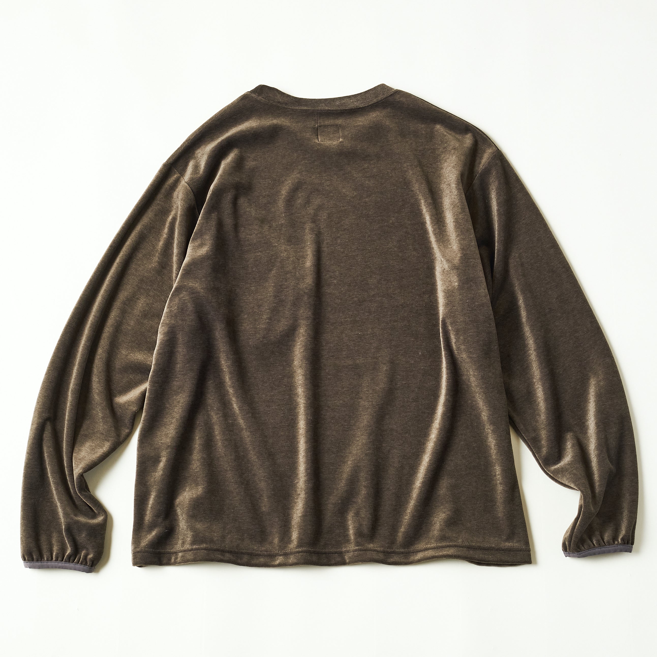 #3612-V2 E-Z Long Sleeve Tee 2 : poly/cotton velour moss