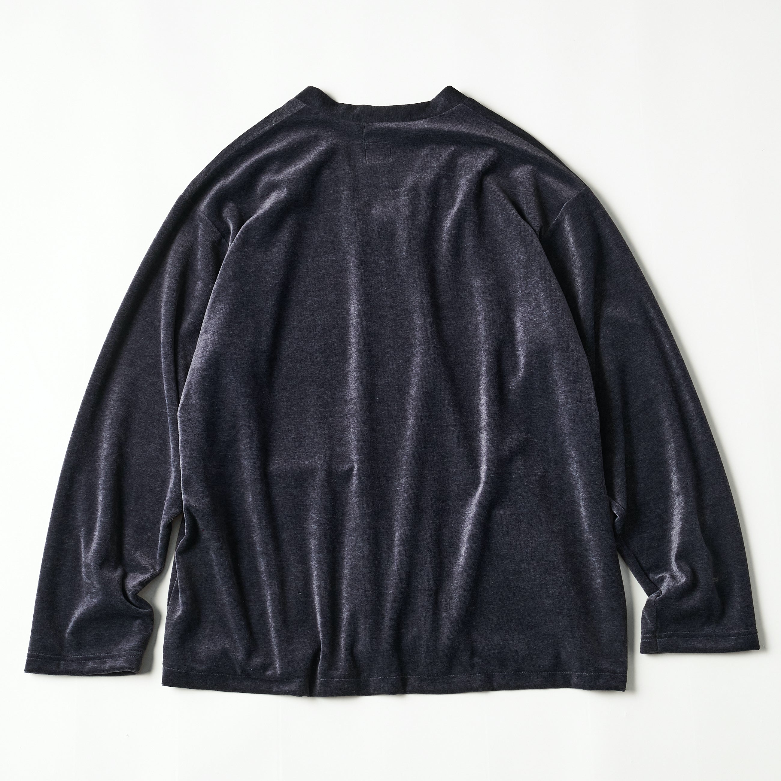 #3609-V1 E-Z Zip Cardigan : poly/cotton velour blue grey