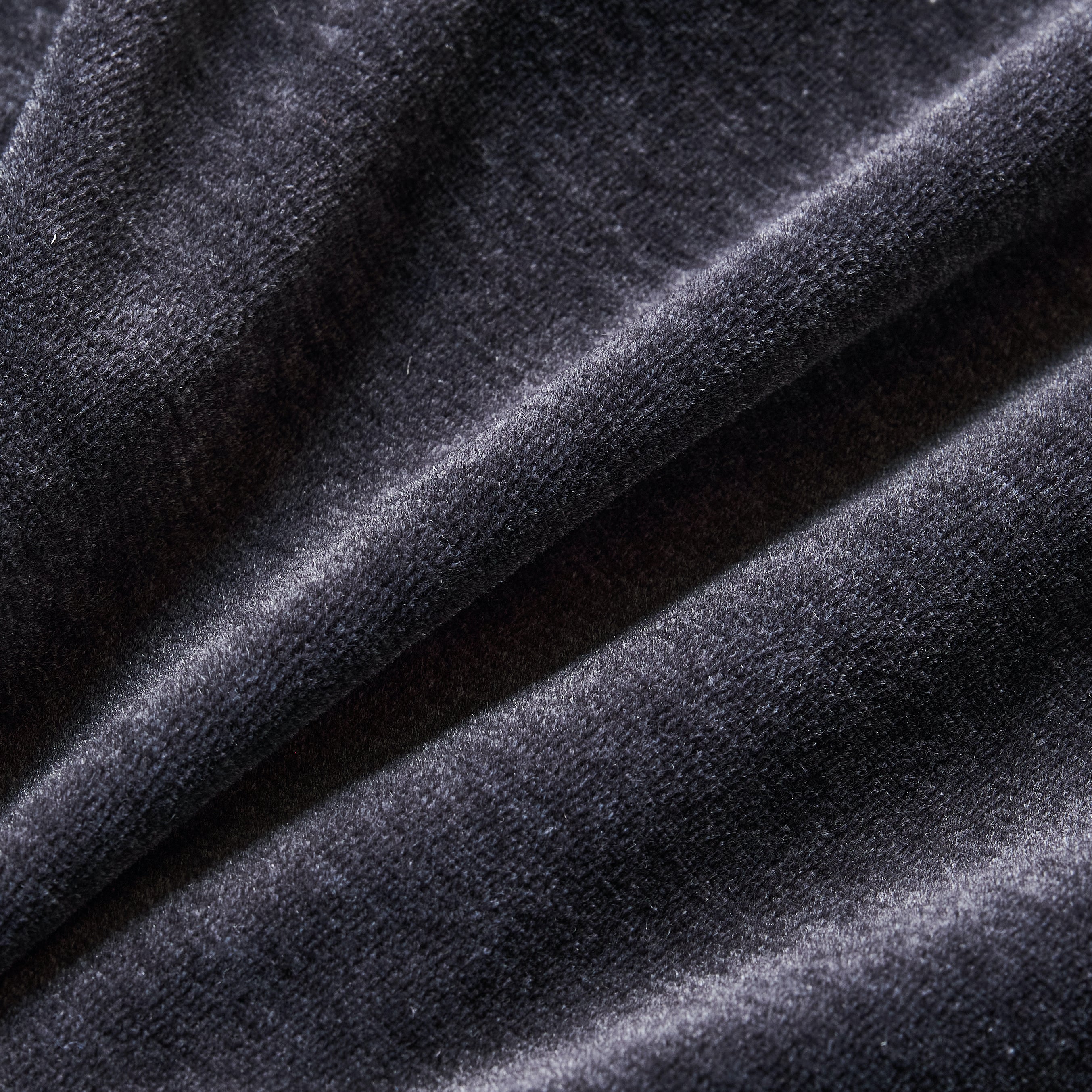 #3609-V1 E-Z Zip Cardigan : poly/cotton velour blue grey