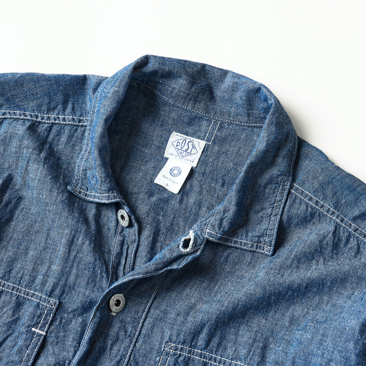 1204-11 ARMY Shirt: chambray indigo – POST OʼALLS