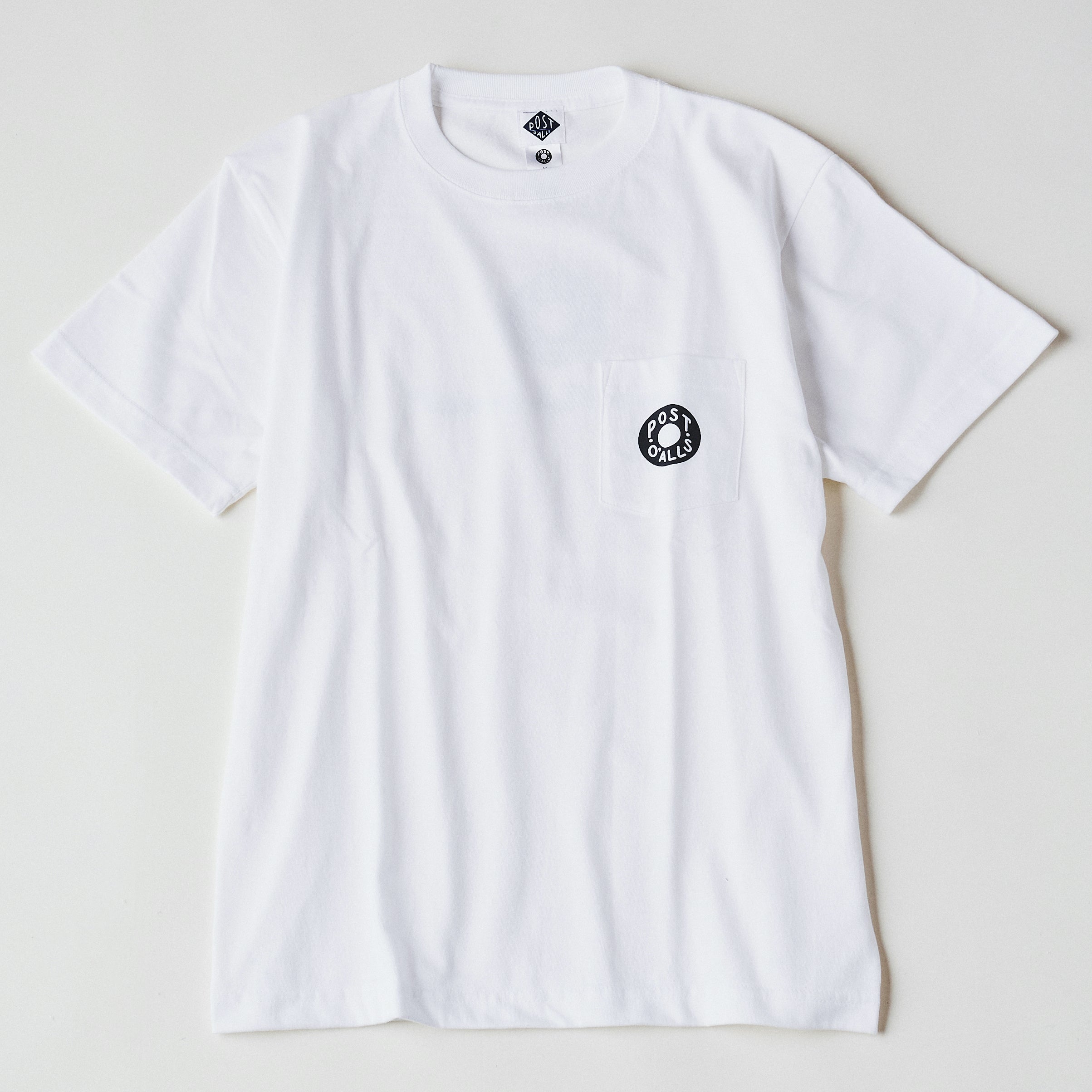 #3005 ESS pocket tee : cotton jersey white grey print (Shop Special)