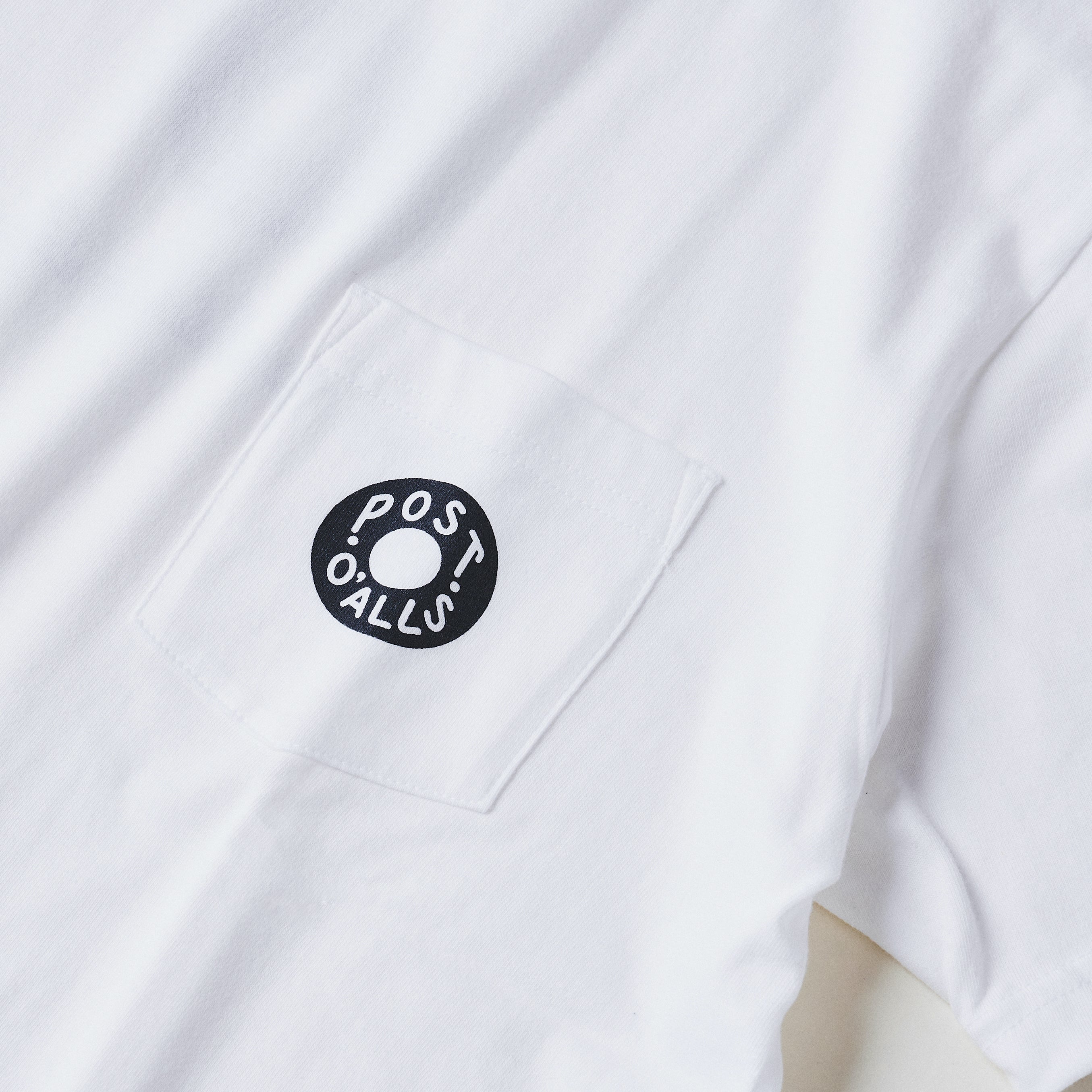 #3005 ESS pocket tee : cotton jersey white grey print (Shop Special)