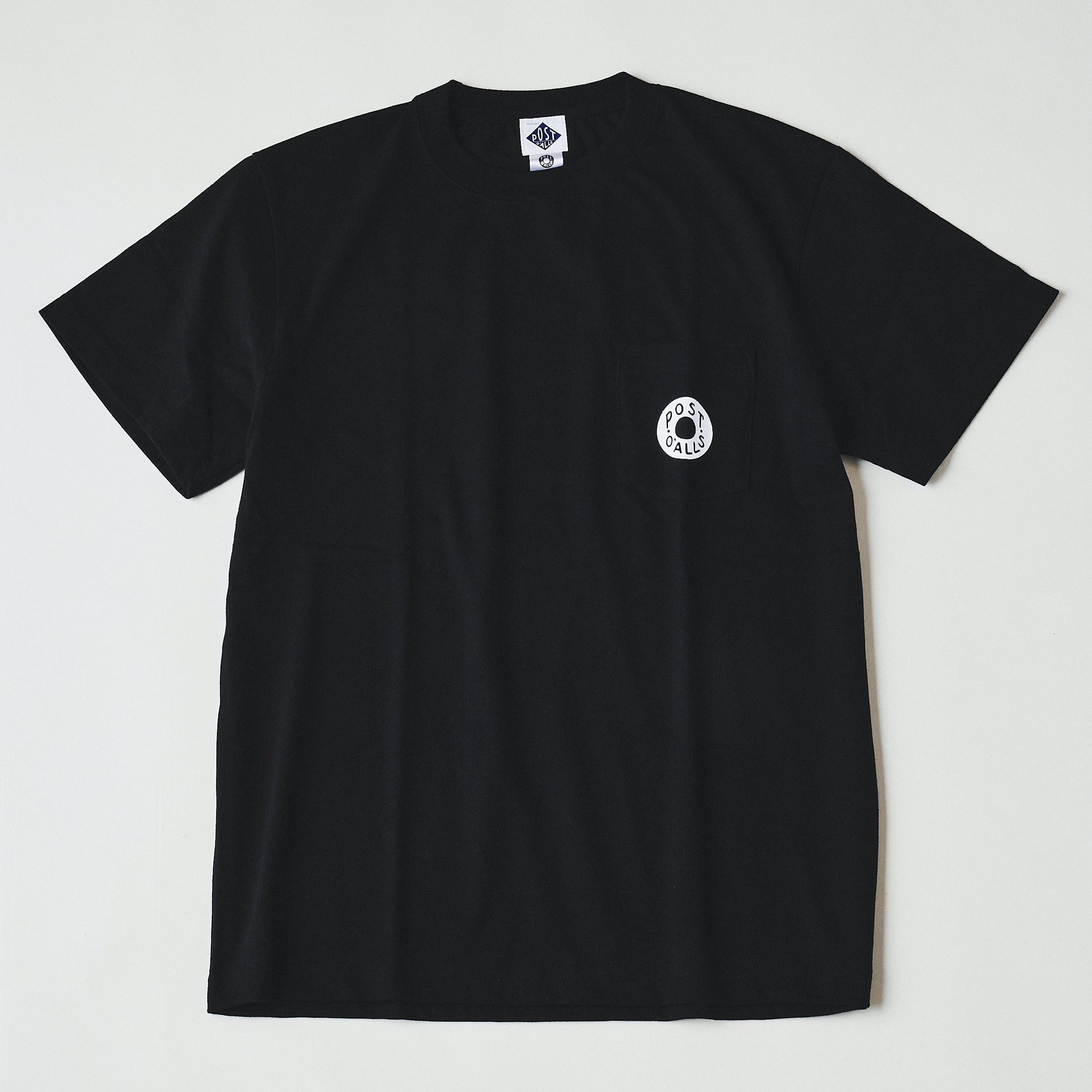#3005 ESS pocket tee : cotton jersey black white print (Shop Special)